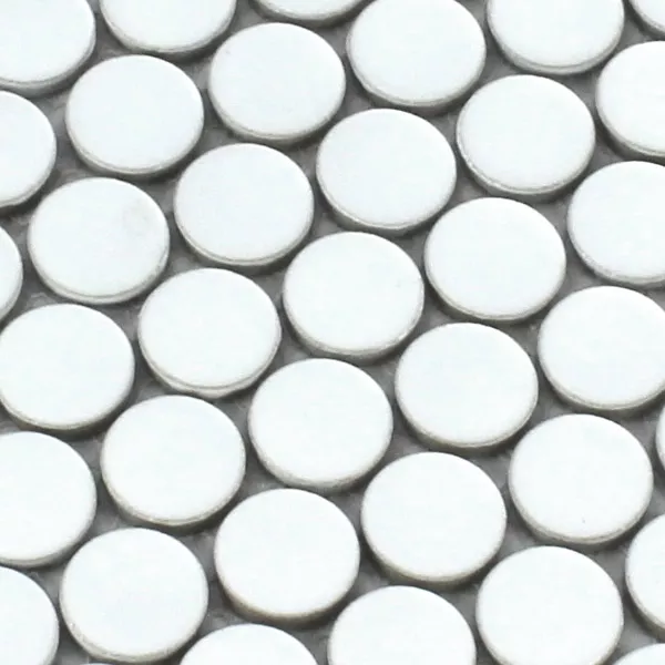 Próbka Mozaika Ceramika Drop Okrągły Biały Uni