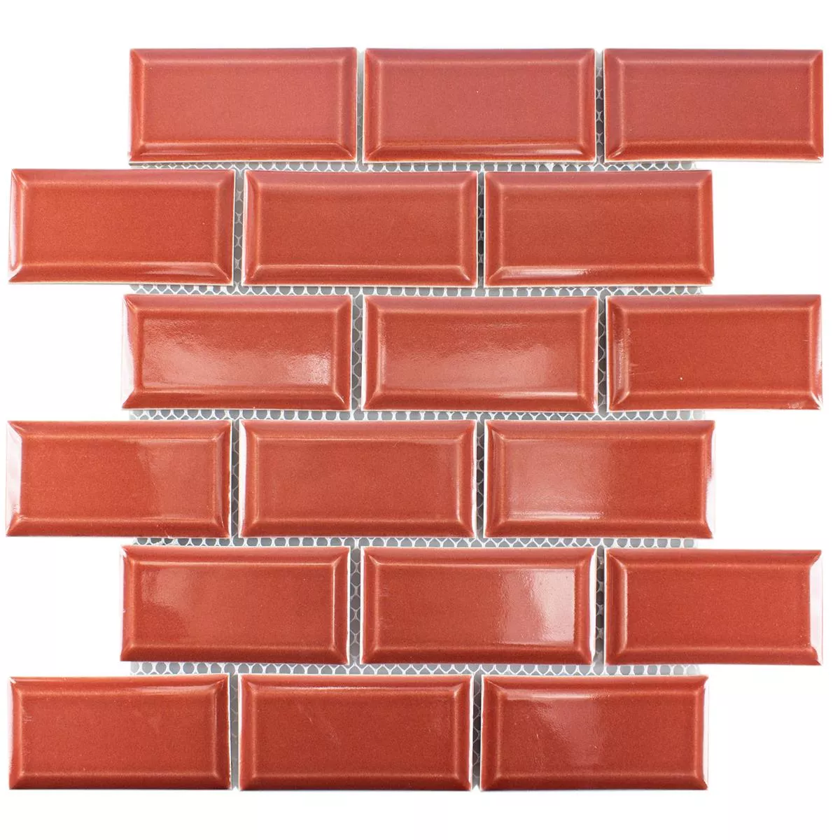 Ceramika Mozaika StPauls Metro Z Faset Czerwone