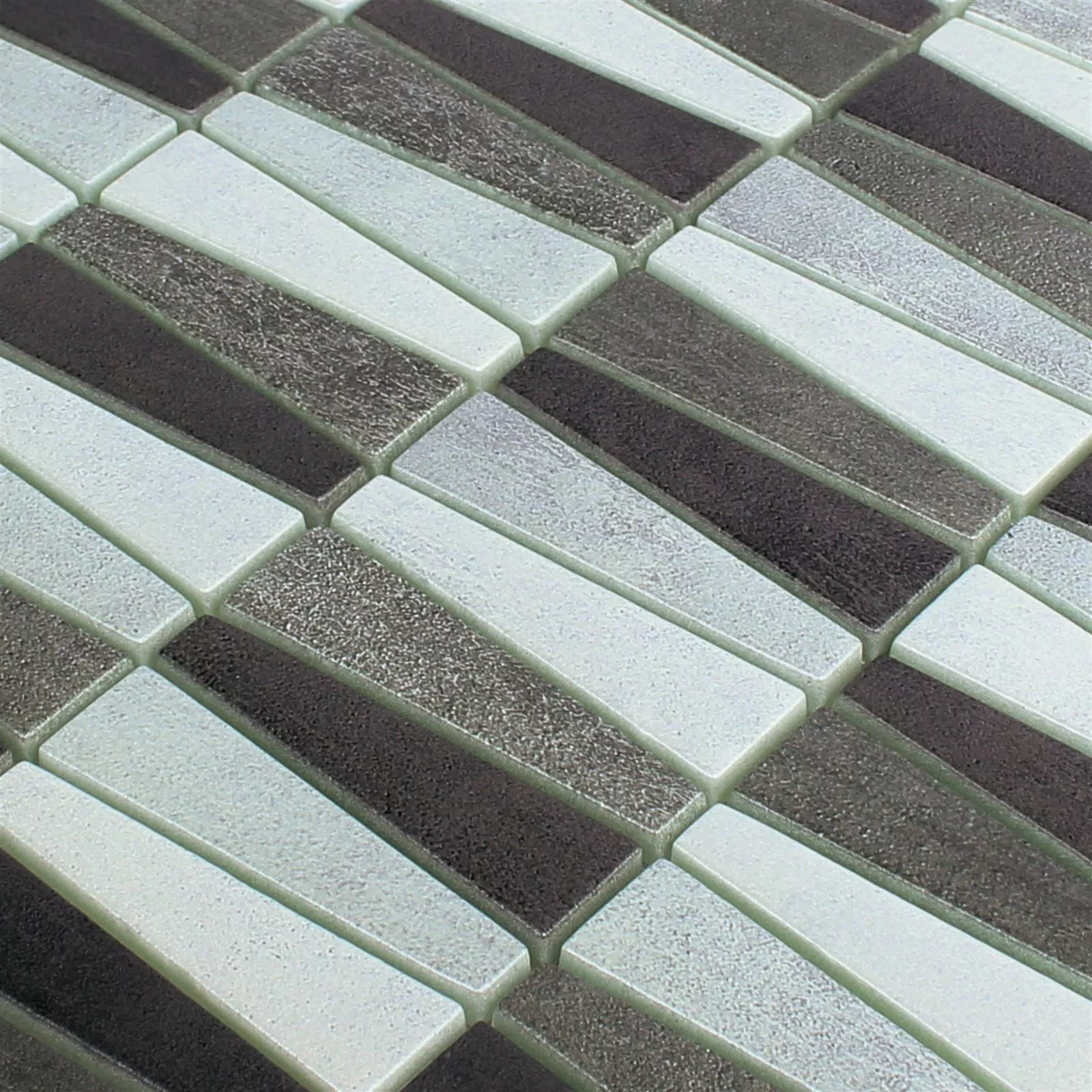 Stakleni Mozaik Pločice Wolgagrad Crna Siva Srebrna