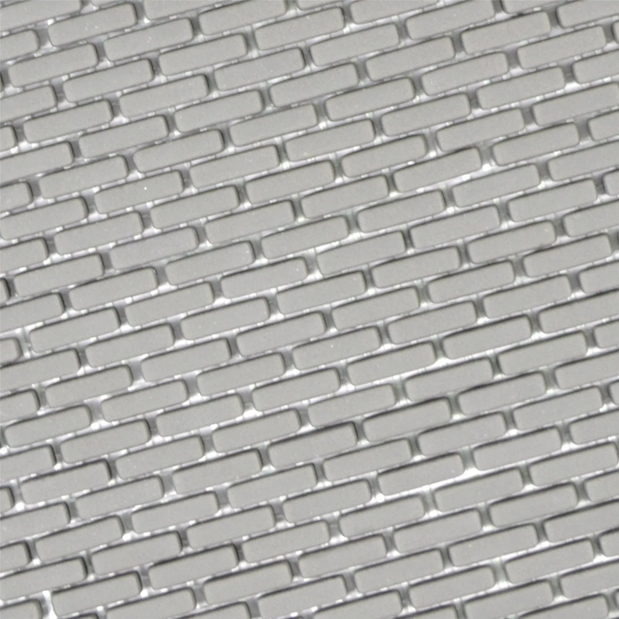 Muster von Glasmosaik Fliesen Kassandra Grau Braun Brick Matt