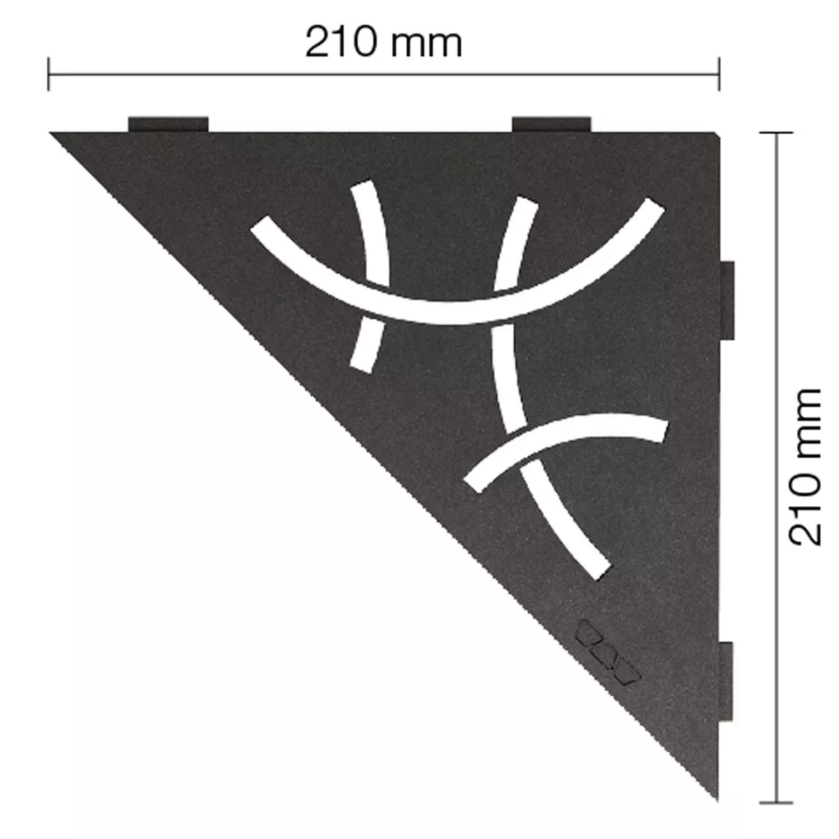 Schlüter wall shelf triangle 21x21cm Curve dark anthracite