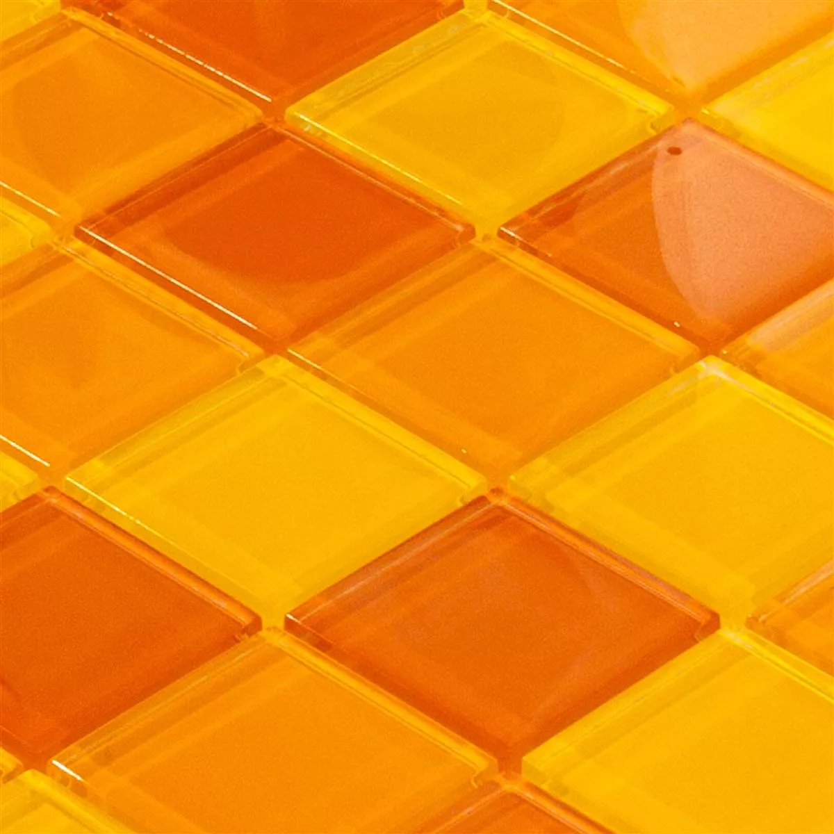 Campione Mosaico Di Vetro Piastrelle Glasgow Arancione Mix