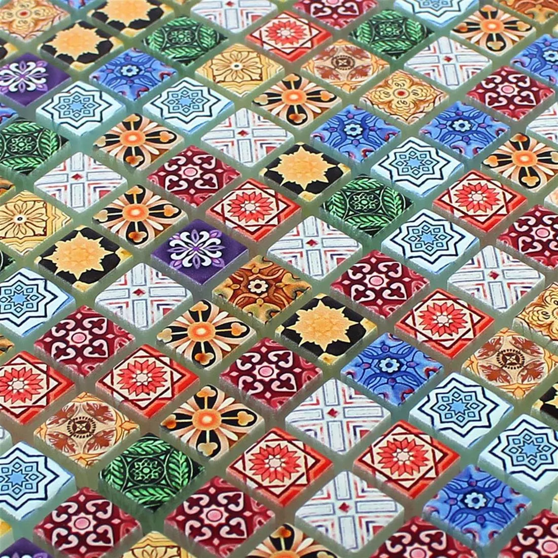 Padrão de Mosaico De Vidro Azulejos Marrakech Multicolorido