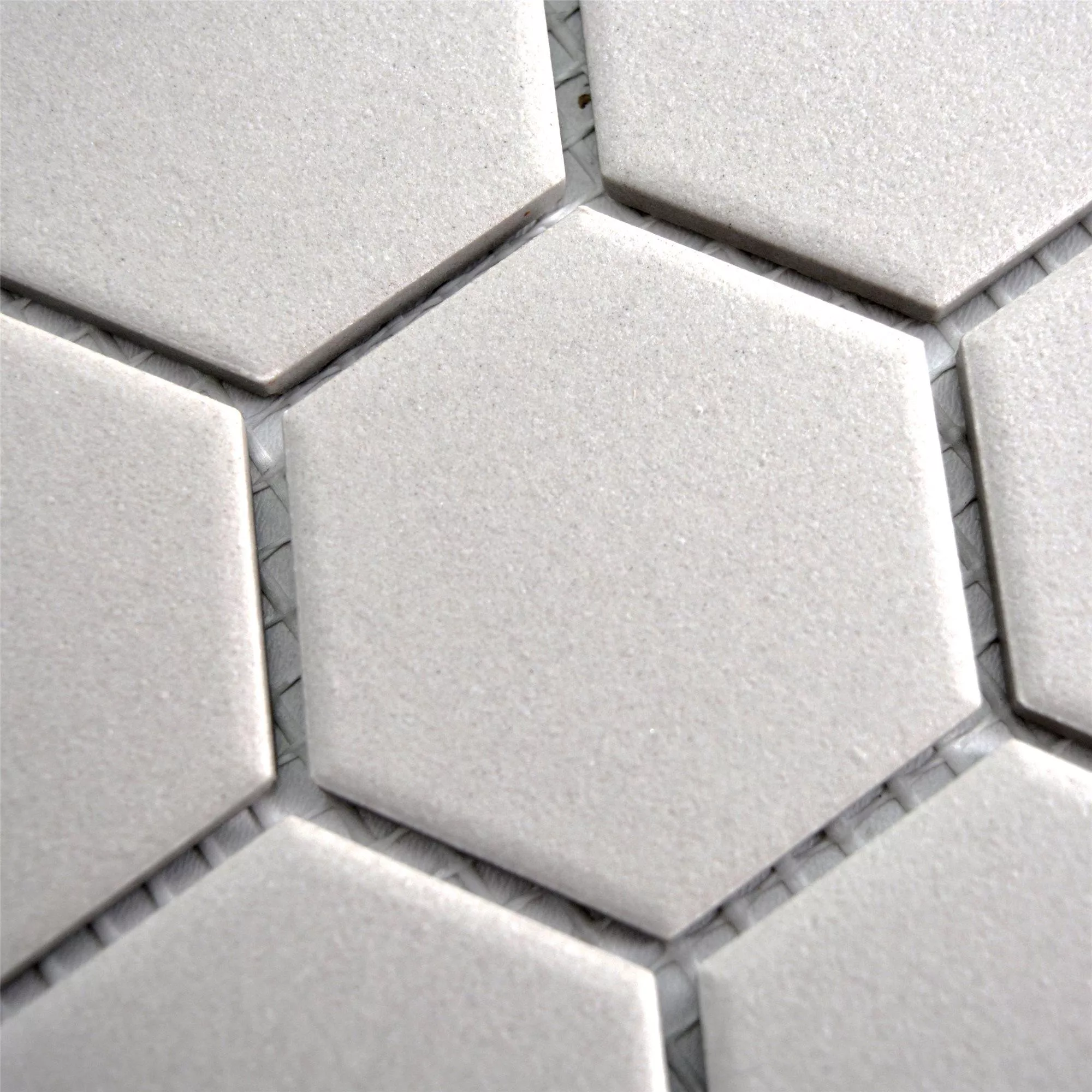 Sample Ceramic Mosaic Tiles Begomil Unglazed Light Grey