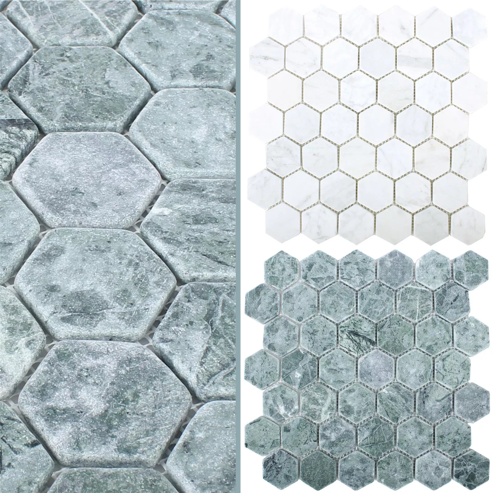 Mosaikfliesen Marmor Wutach Hexagon