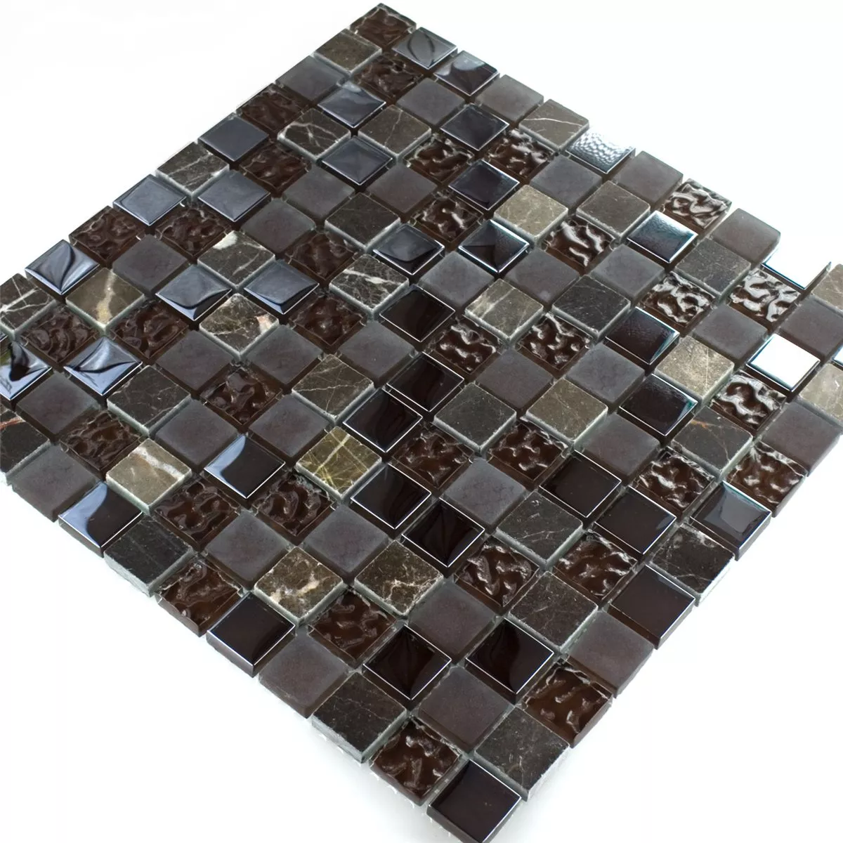 Mønster fra Mosaikkfliser Glass Marmor Mix Sintra Brun 
