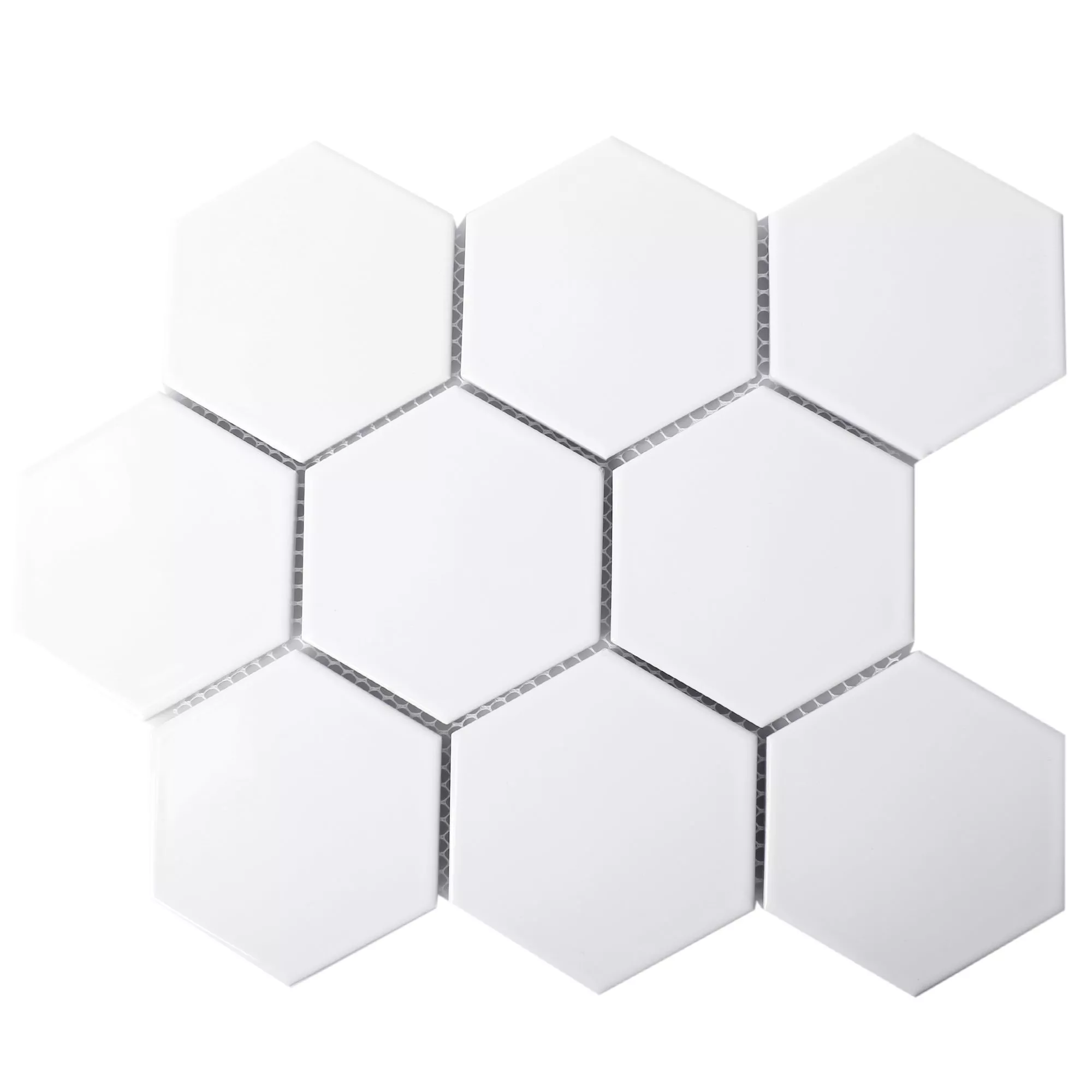 Ceramică Plăci De Mozaic Hexagon Salamanca Alb Înghețată H95