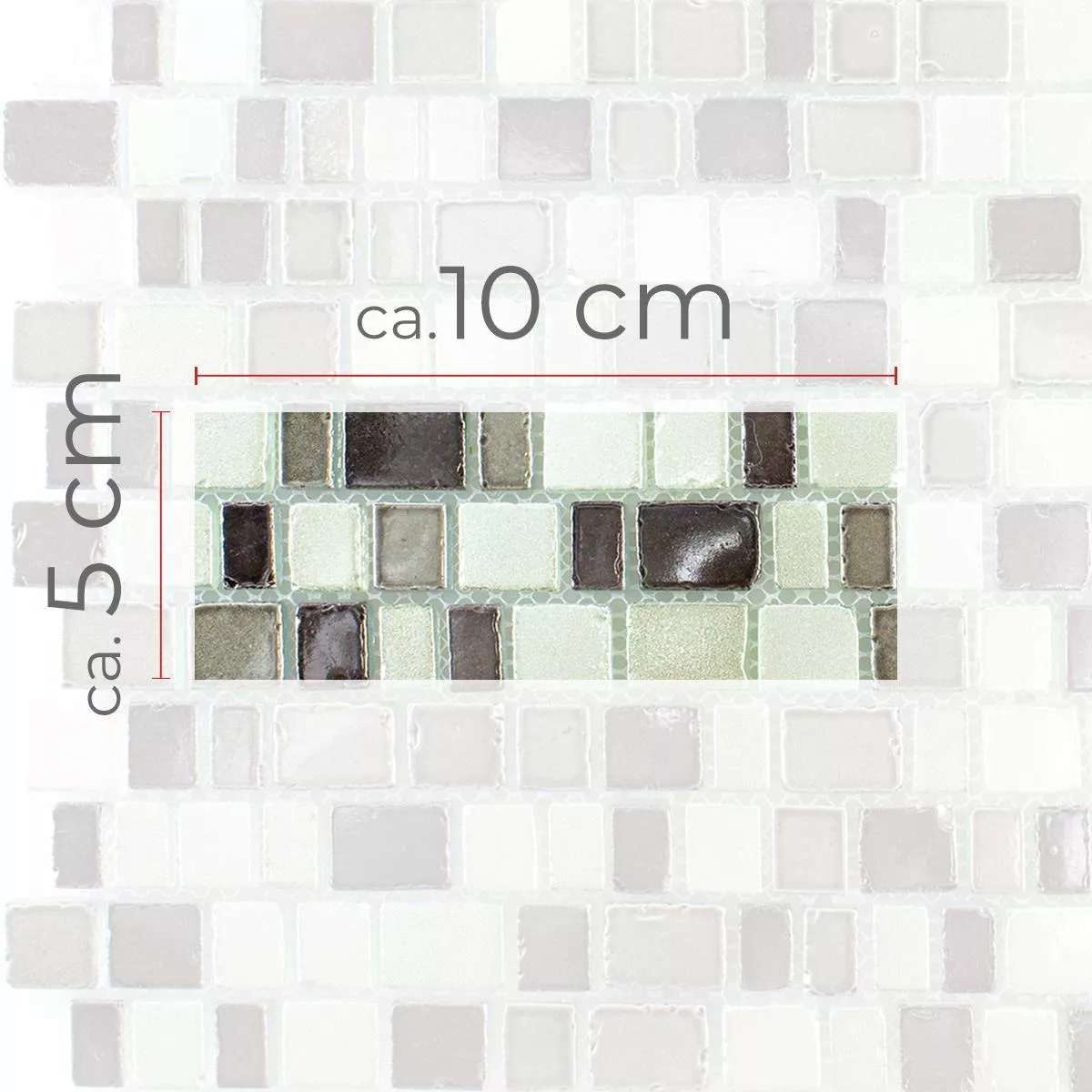 Sample Glass Mosaic Tiles Economy Grey Silver