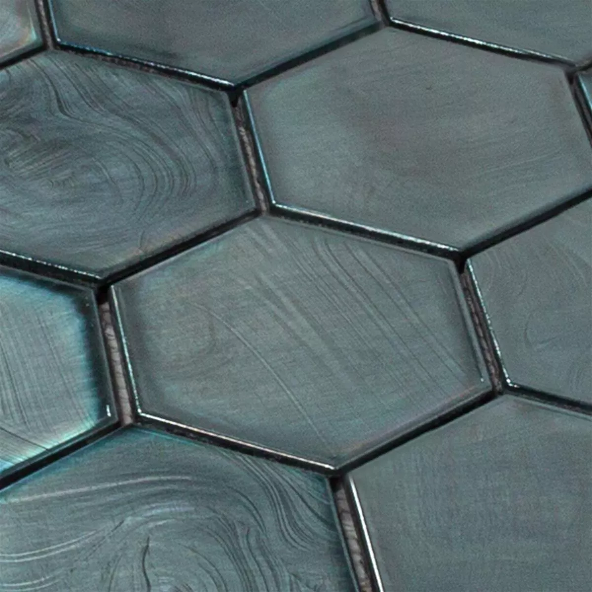 Sample Glass Mosaic Tiles Andalucia Hexagon Black