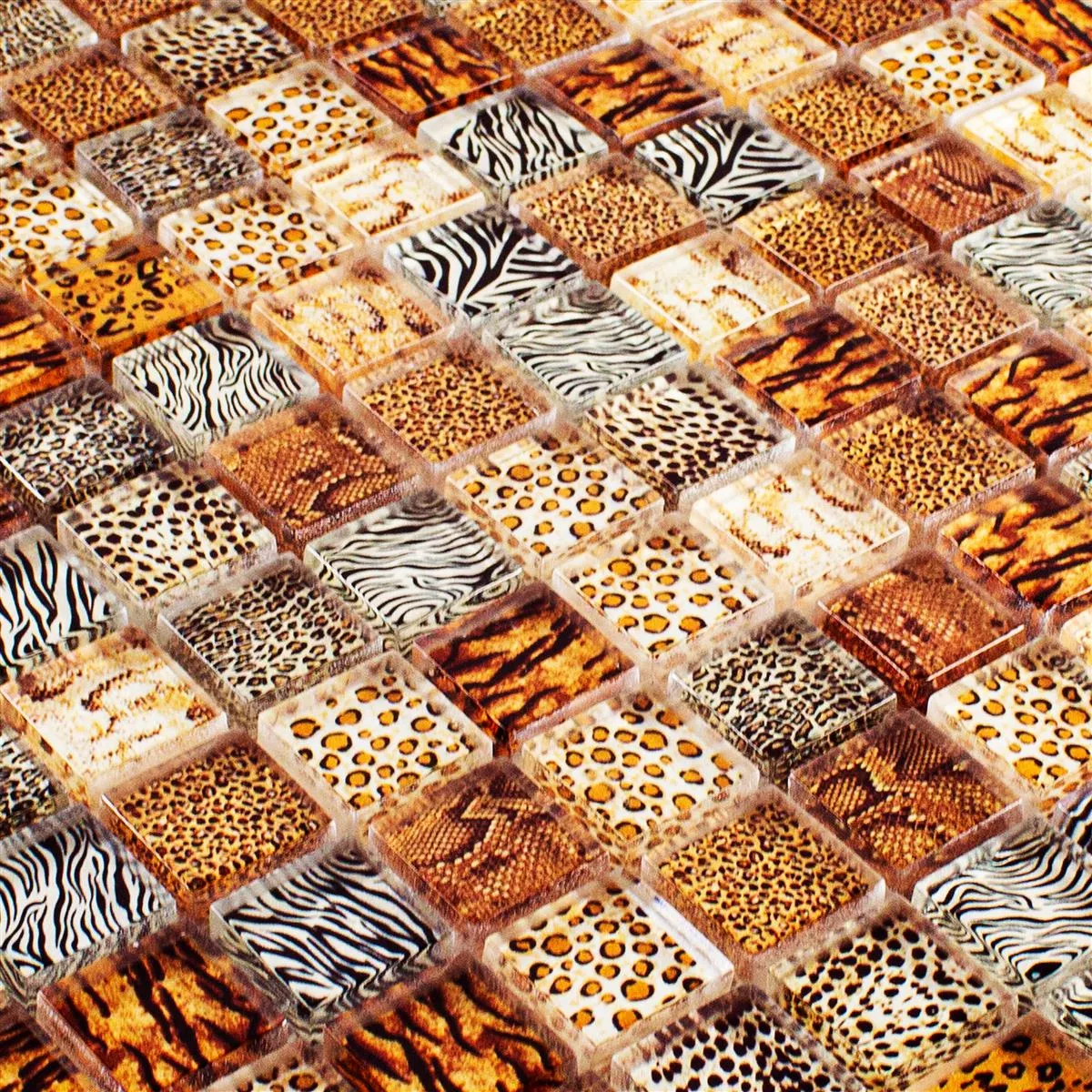 Vzorek Skleněná Mozaika Dlaždice Safari Béžová 23