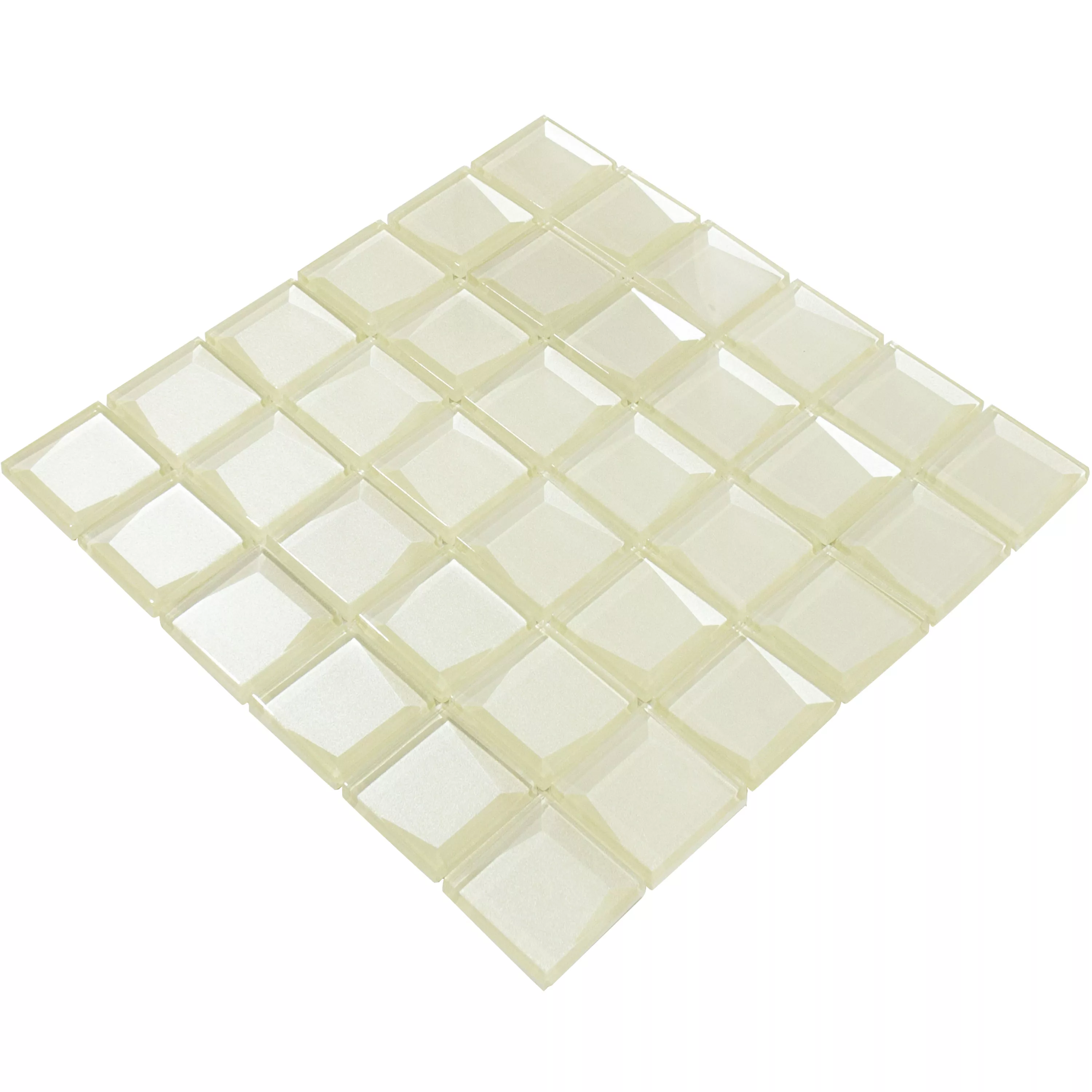 Sample Glasmozaïek Tegels Venedig 3D Crème