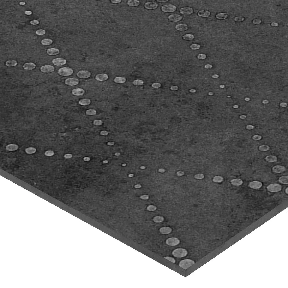 Sample Floor Tiles Chicago Metal Optic Anthracite R9 - 18,5x18,5cm Pattern 2