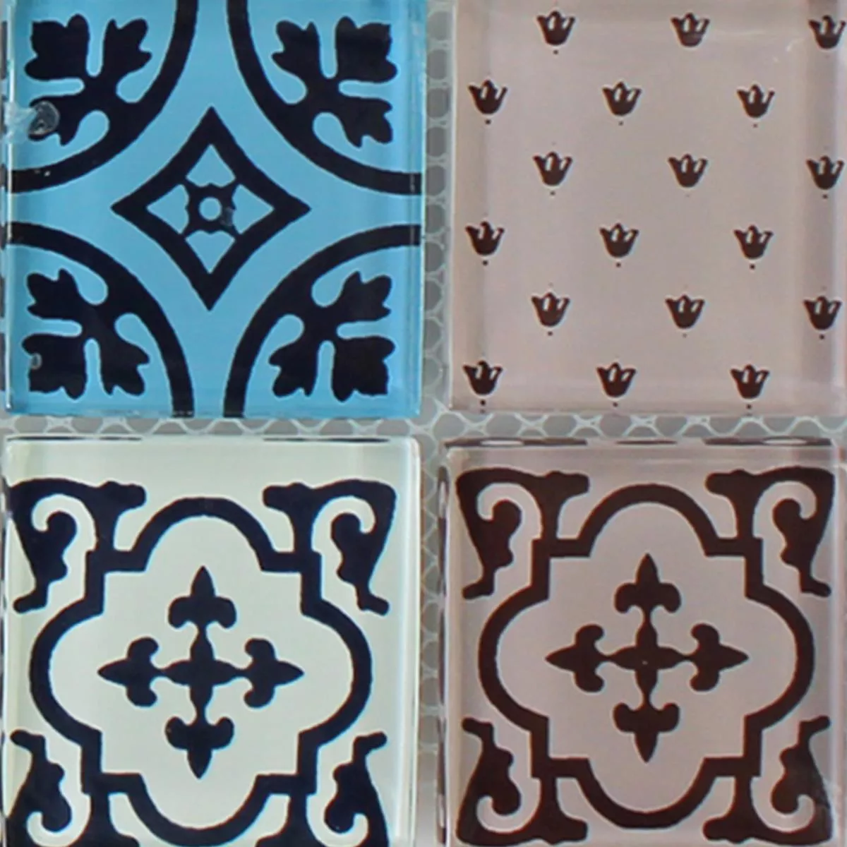 Mønster fra Mosaikkfliser Glass Barock Ornament Farget Mix