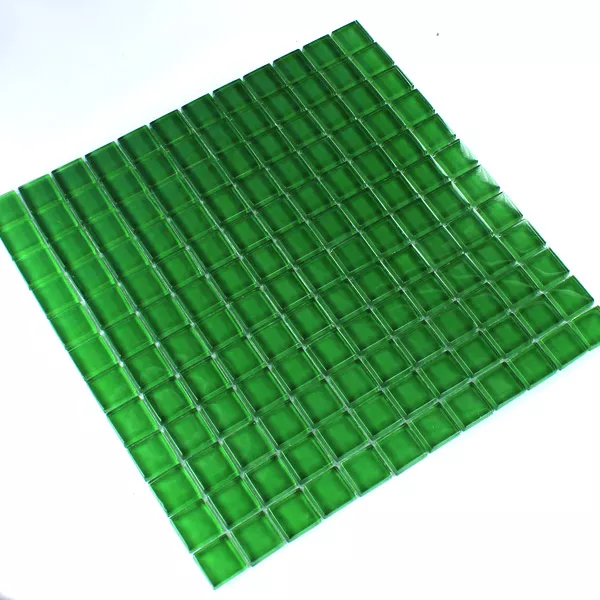 Mosaico Vetro 23x23x8mm Verde Uni