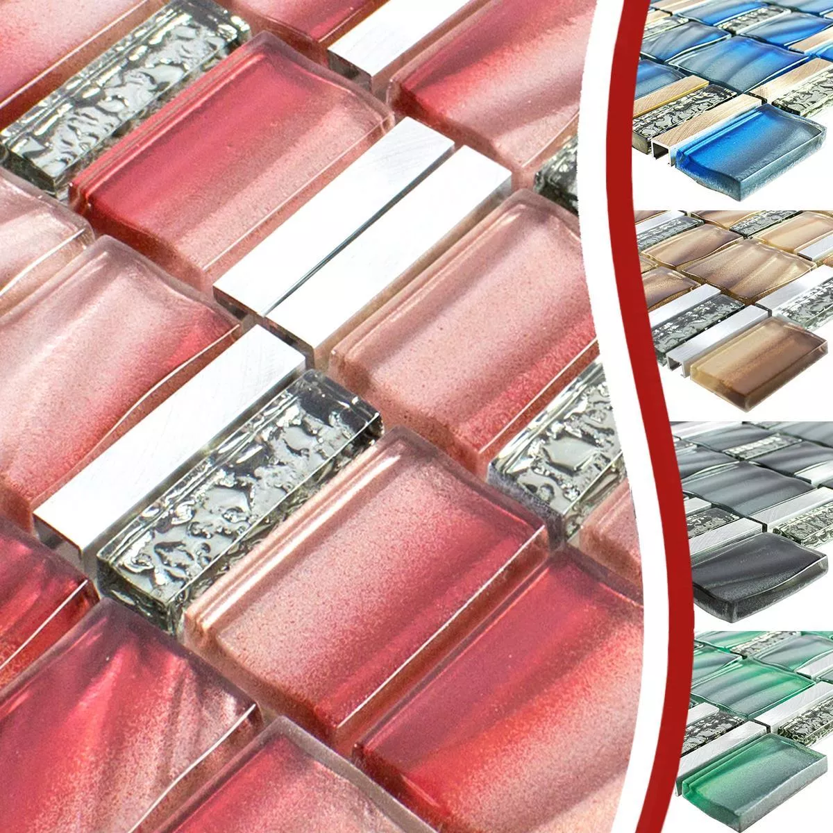 Sample Glass Metal Mosaic Tiles Union