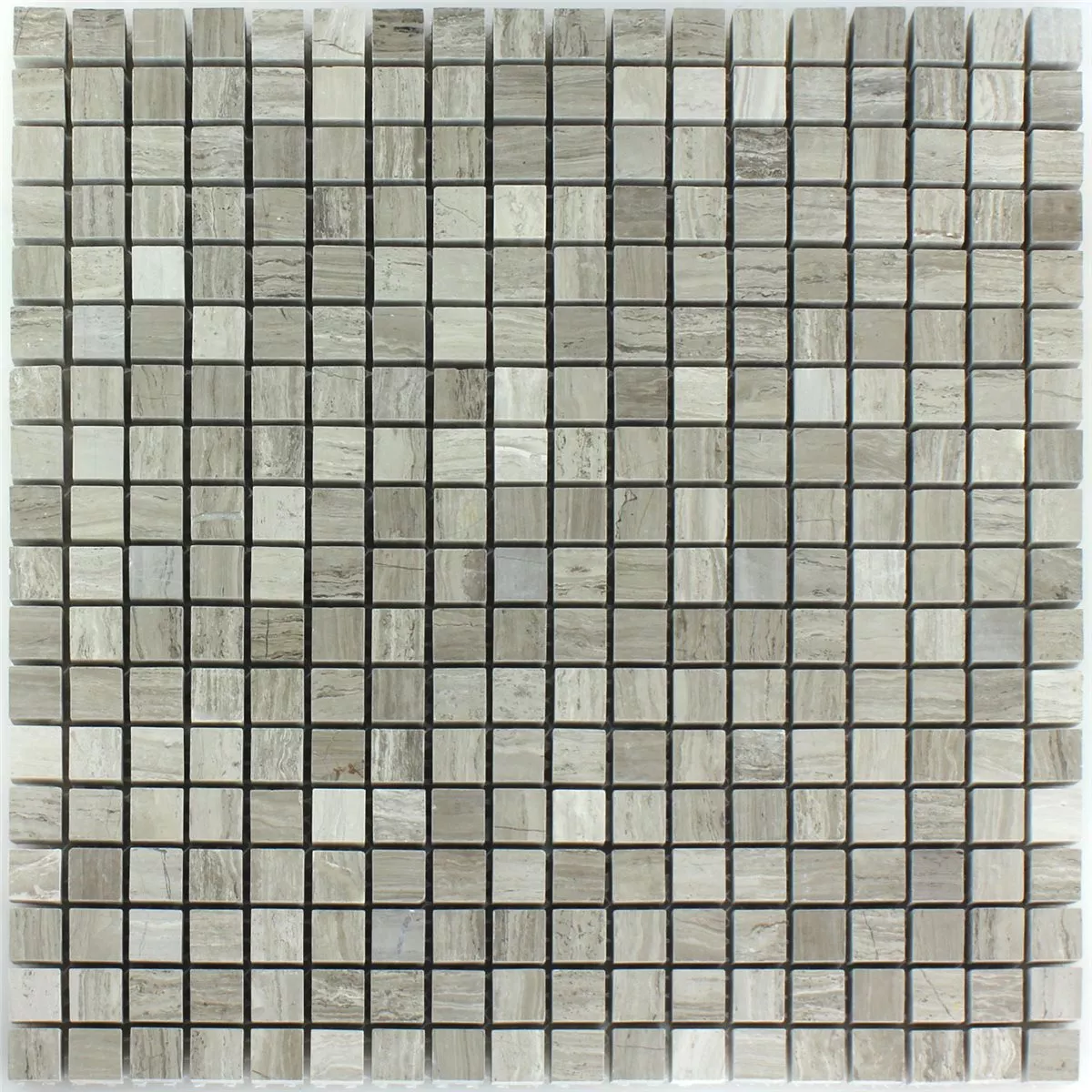 Plăci De Mozaic Marmură 15x15x8mm Noroi Gri Lustruit