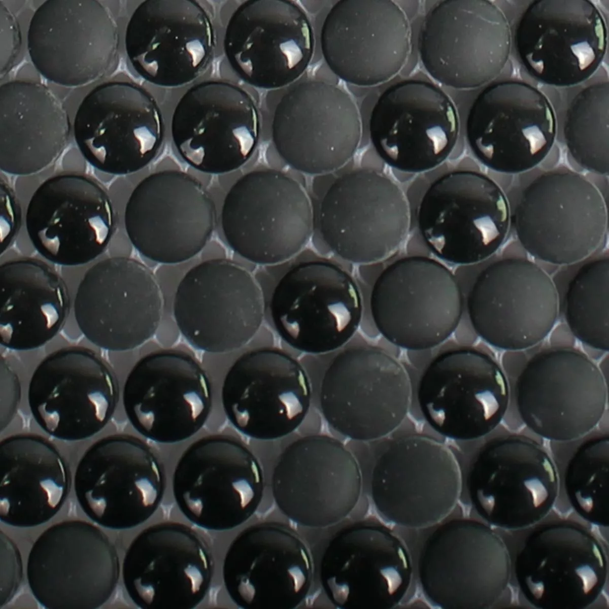 Sample Glass Mosaic Tiles Bonbon Round Eco Black