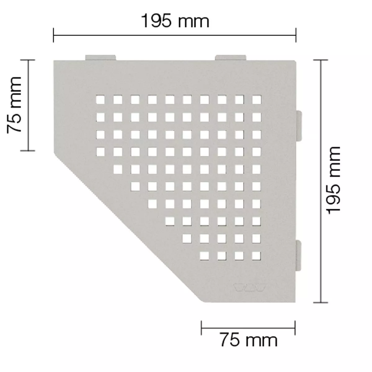 Fali polc zuhanypolc Schlüter 5eck 19,5x19,5 cm négyzet bézs