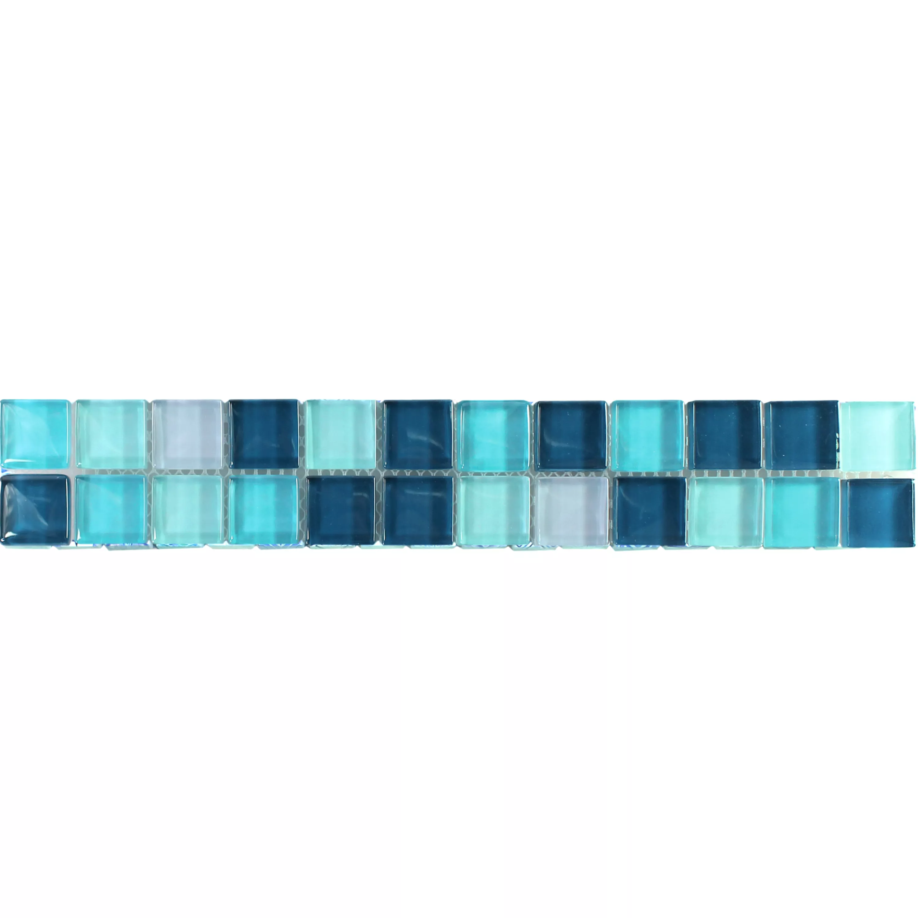 Mosaico Di Vetro Tessere Di Confine Akron Blu Verde