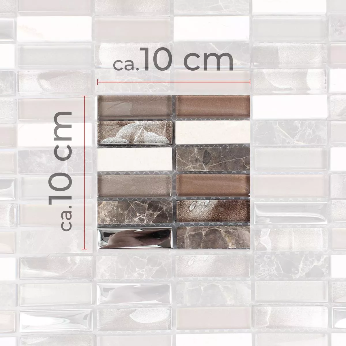 Prov Mosaik Magia Glas Natursten Mix Brun