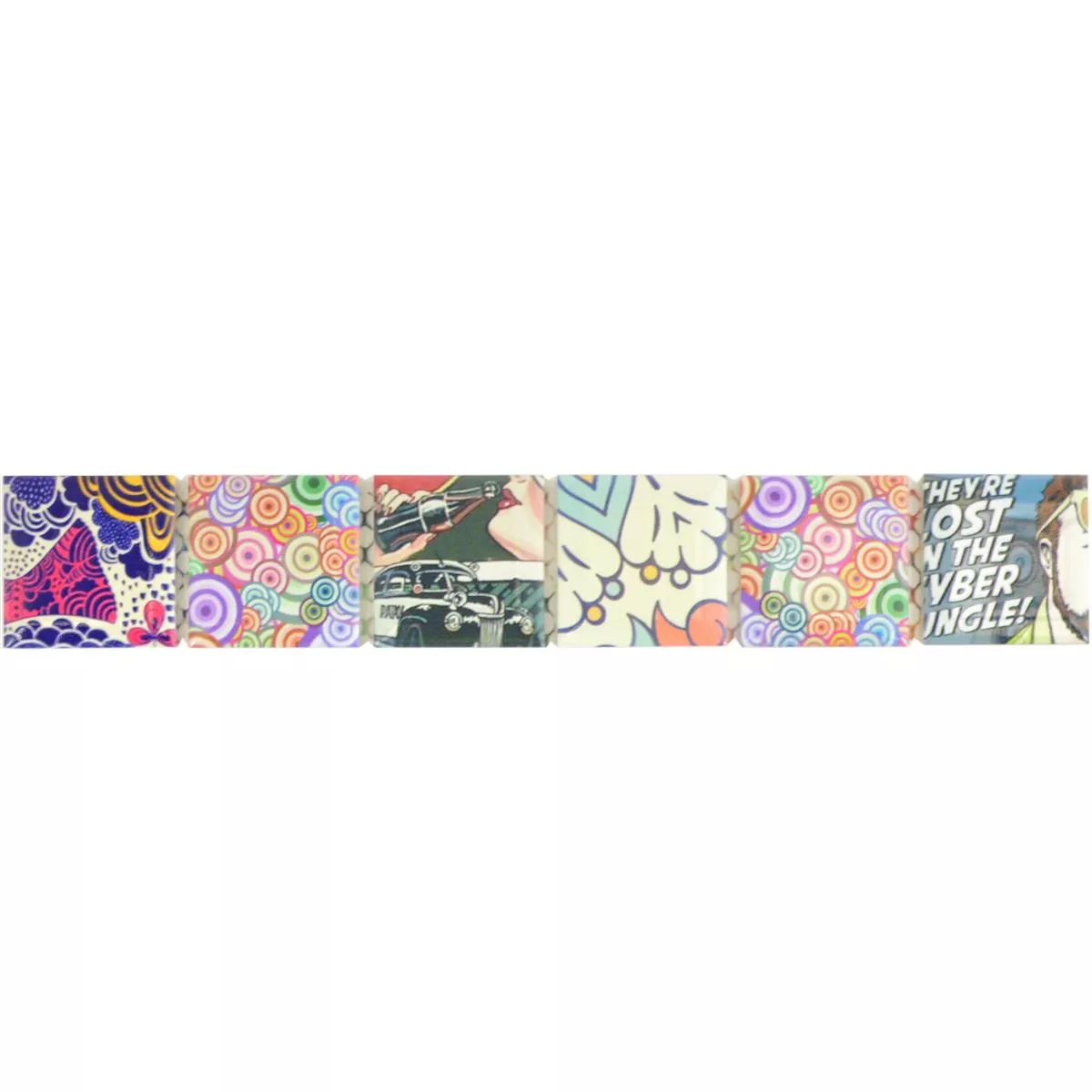 Cerâmica Azulejos Fronteira Roxbury Retro Multicolorido