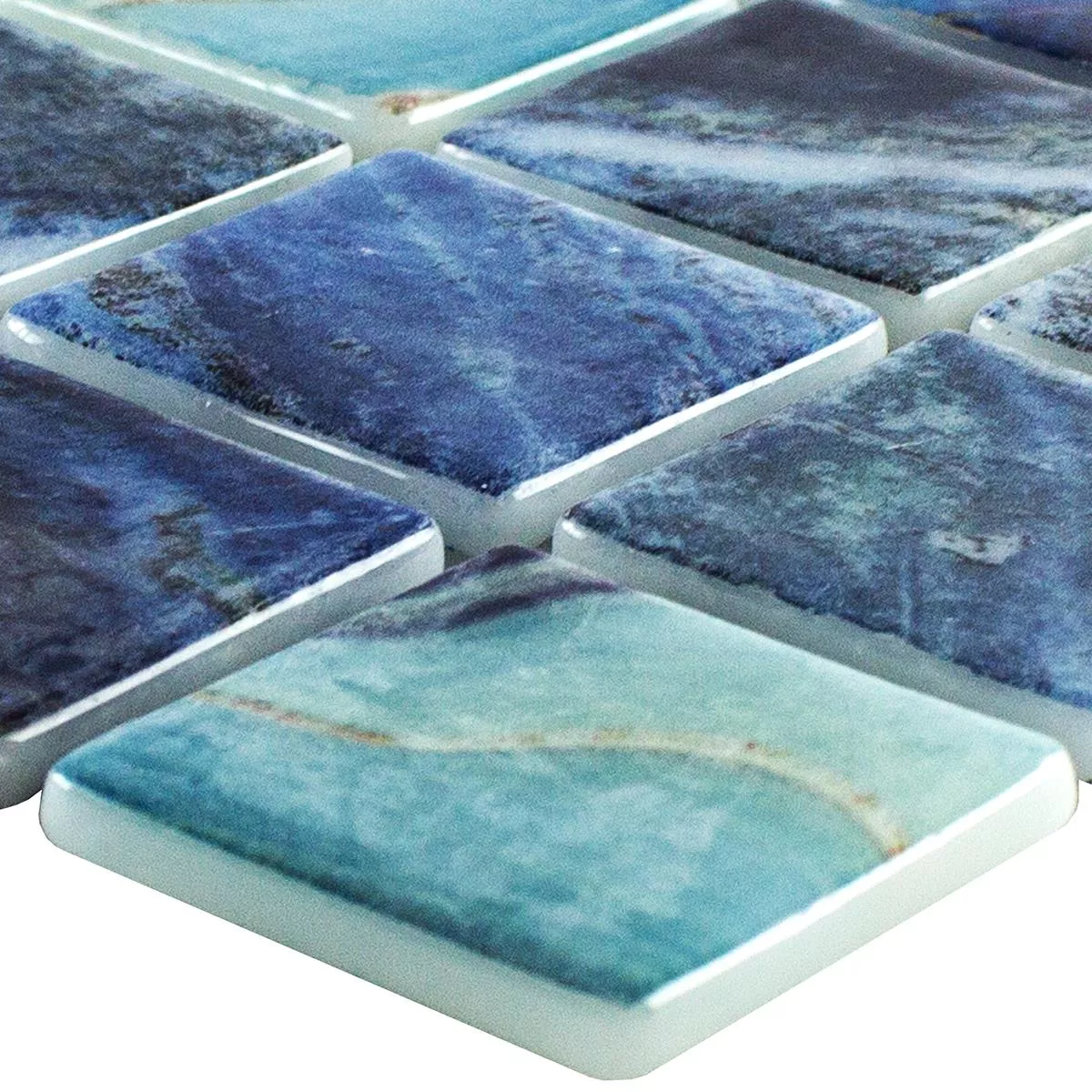 Échantillon Mosaïque verre pour piscine Baltic Bleu Turquoise