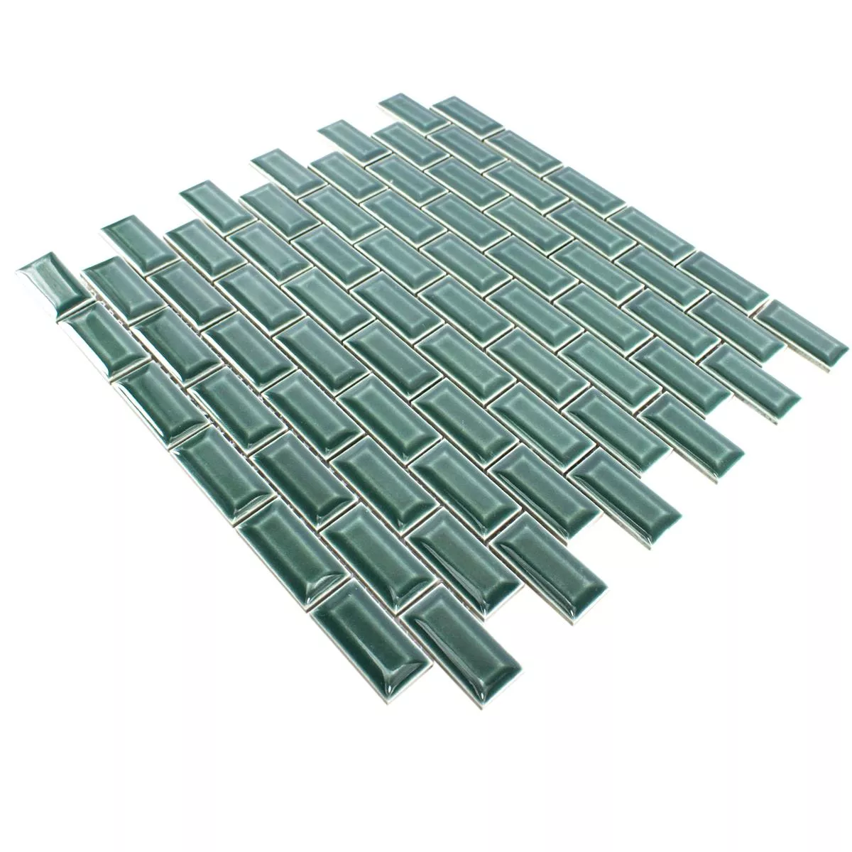 Padrão de Mosaico Cerâmico Azulejos Organica Metro Verde