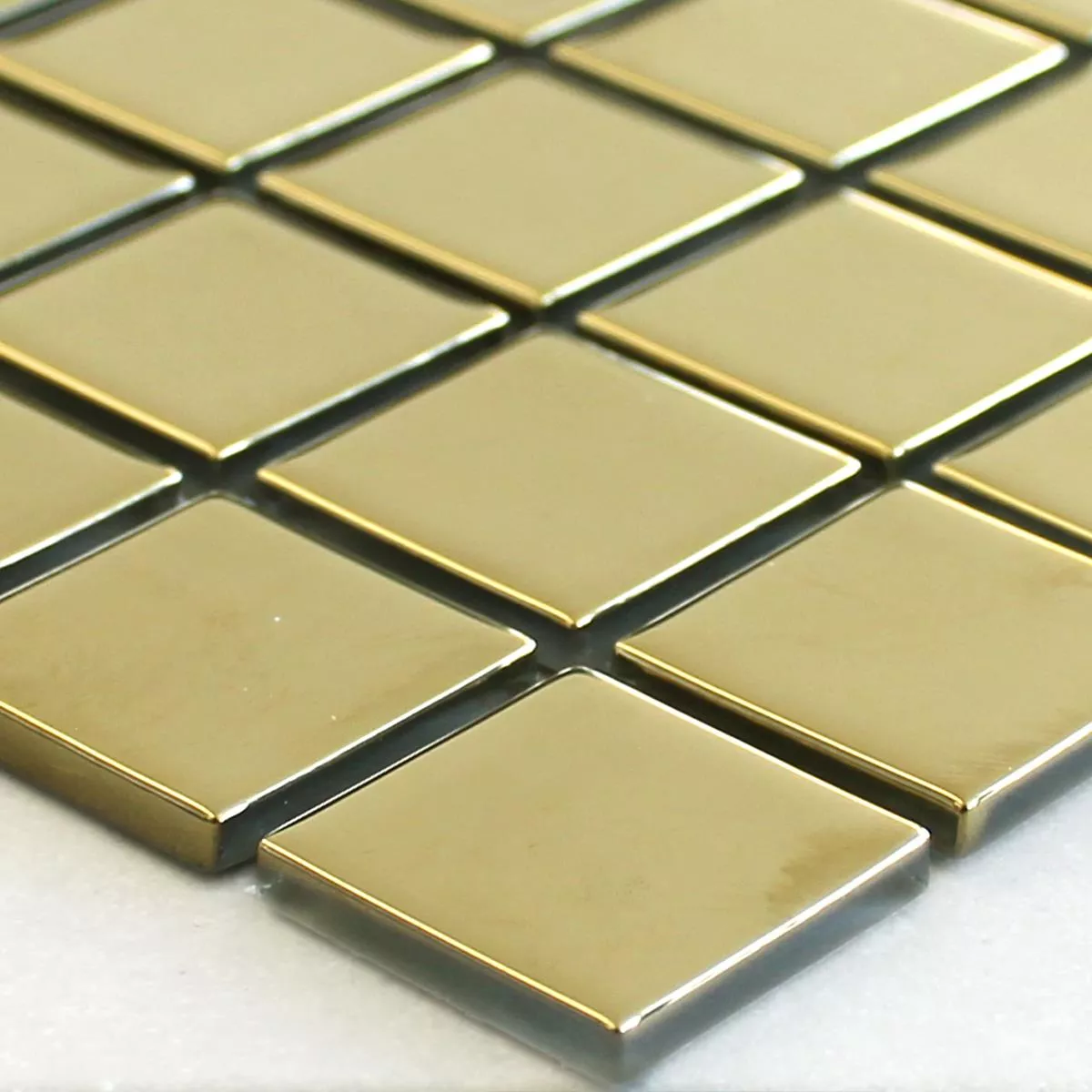 Padrão de Mosaico De Vidro Azulejos Ouro Uni 25x25x4mm
