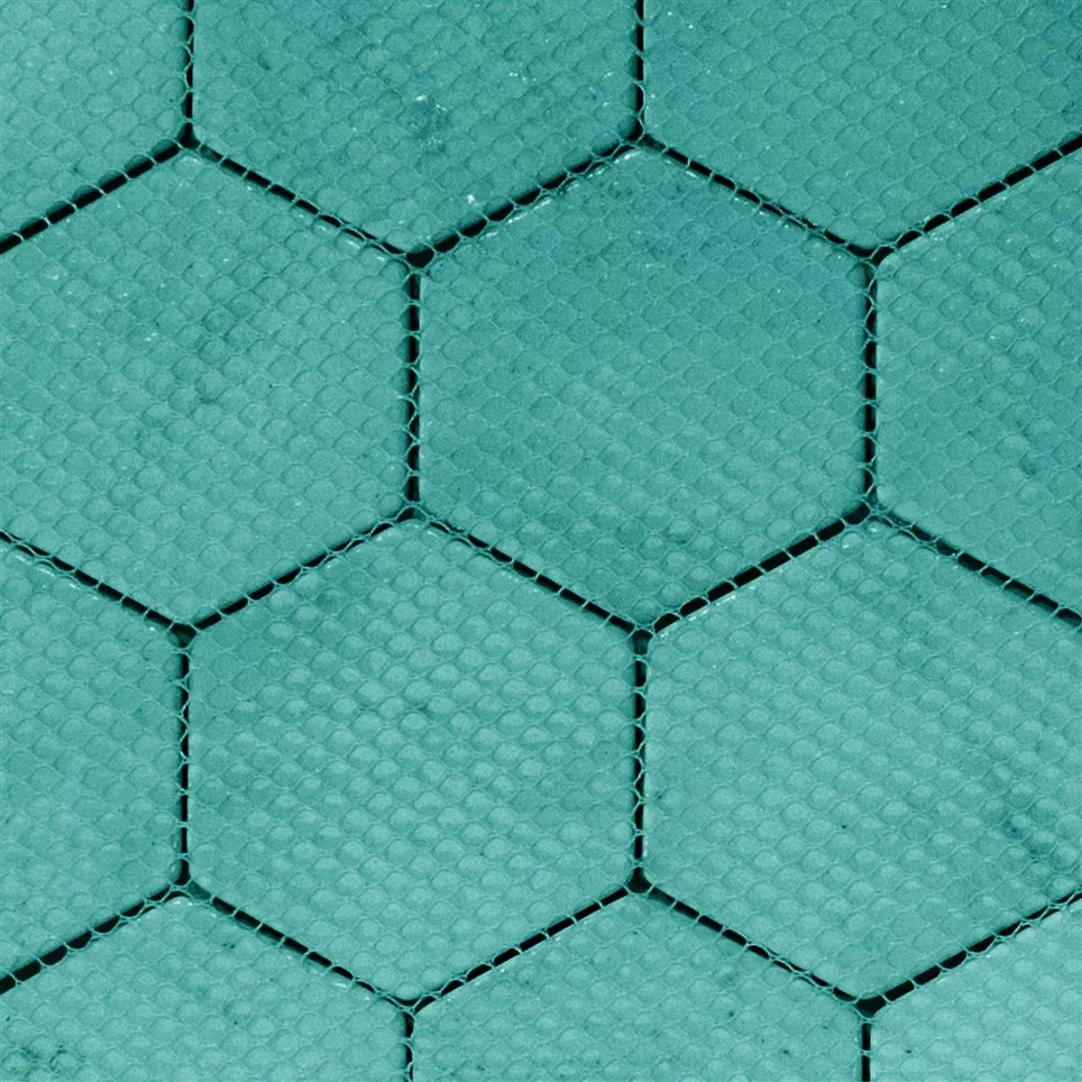 Skleněná Mozaika Dlaždice Andalucia Šestiúhelník Mořská Zeleň