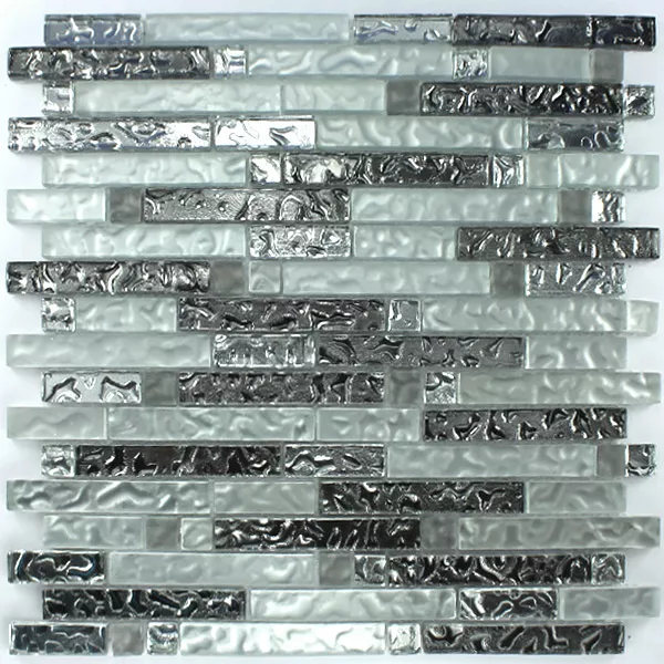 Padrão de Mosaico De Vidro Azulejos Prata Metal Pingo D'água