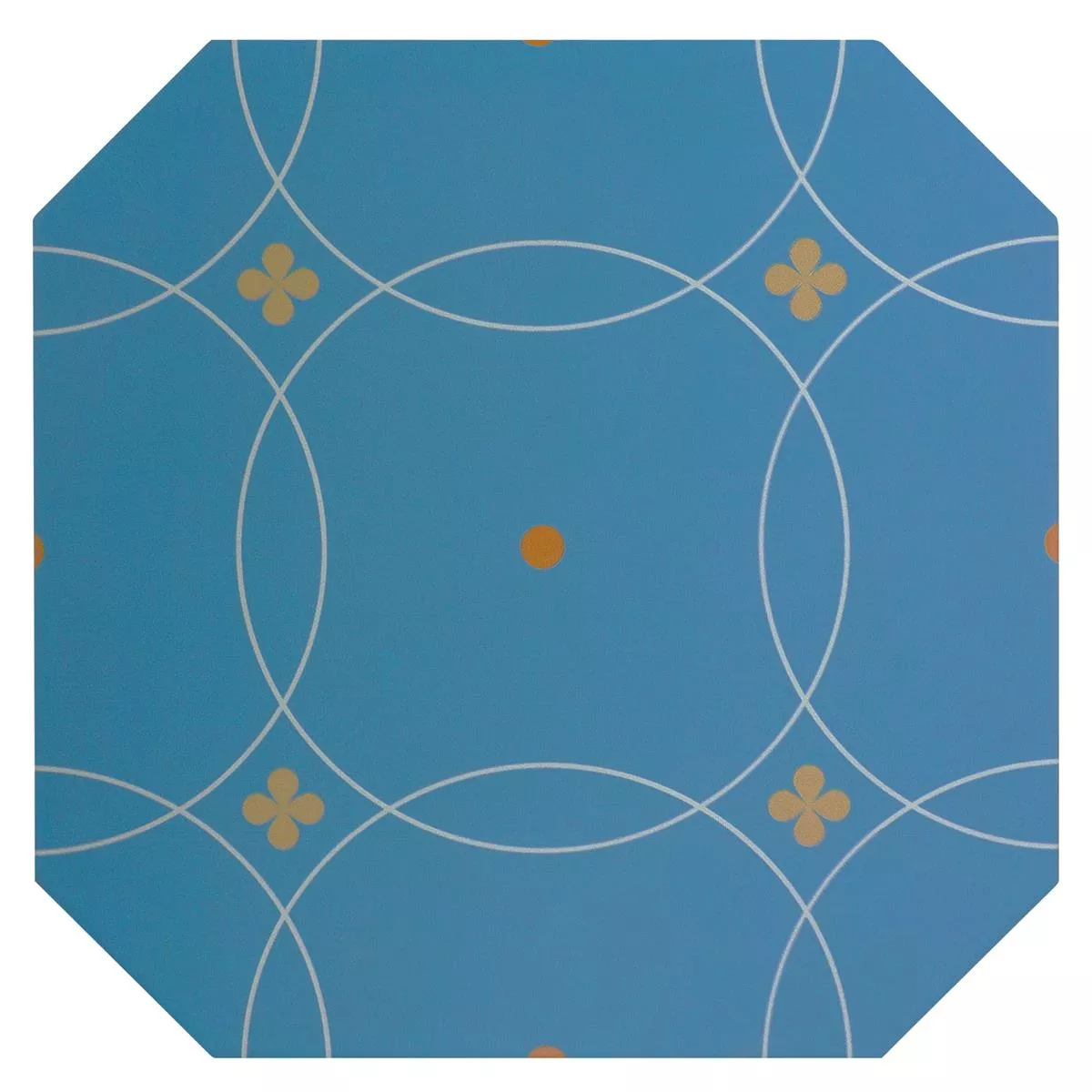 Échantillon de Grès Cérame Pleine Masse Carrelage Genexia Decor Bleu Octogone 20x20cm