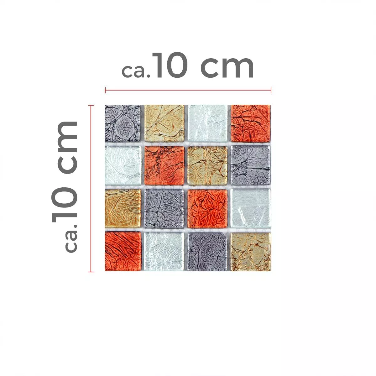 Uzorak Stakleni Mozaik Pločice Curlew Crvena Smeđa Srebrna Kvadrat 