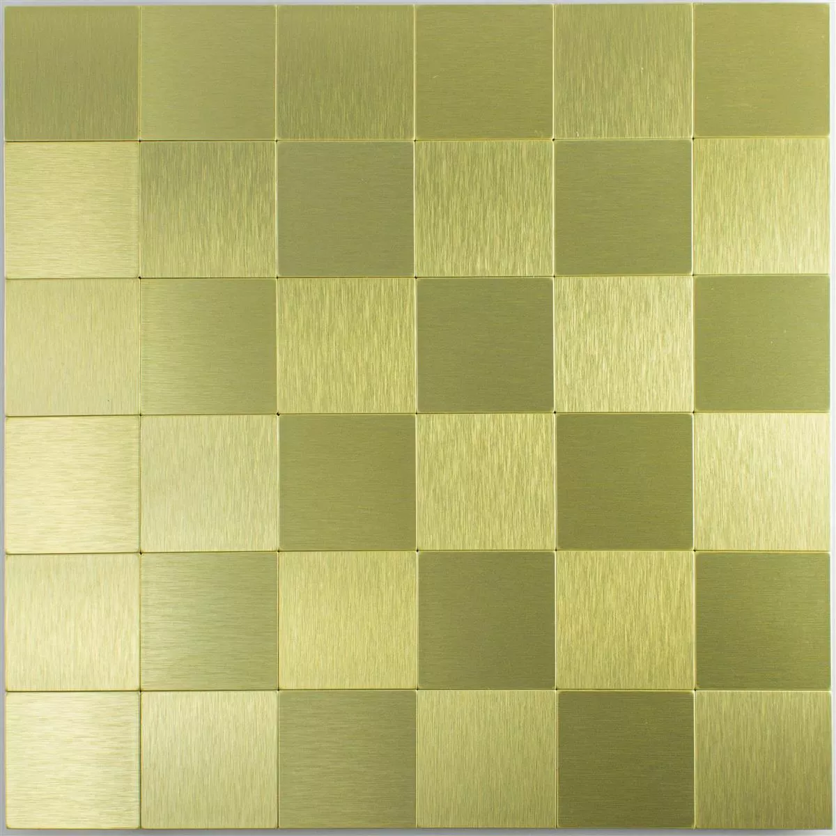 Azulejo Mosaico Metal Autoadesivo Vryburg Ouro Quadrada 48