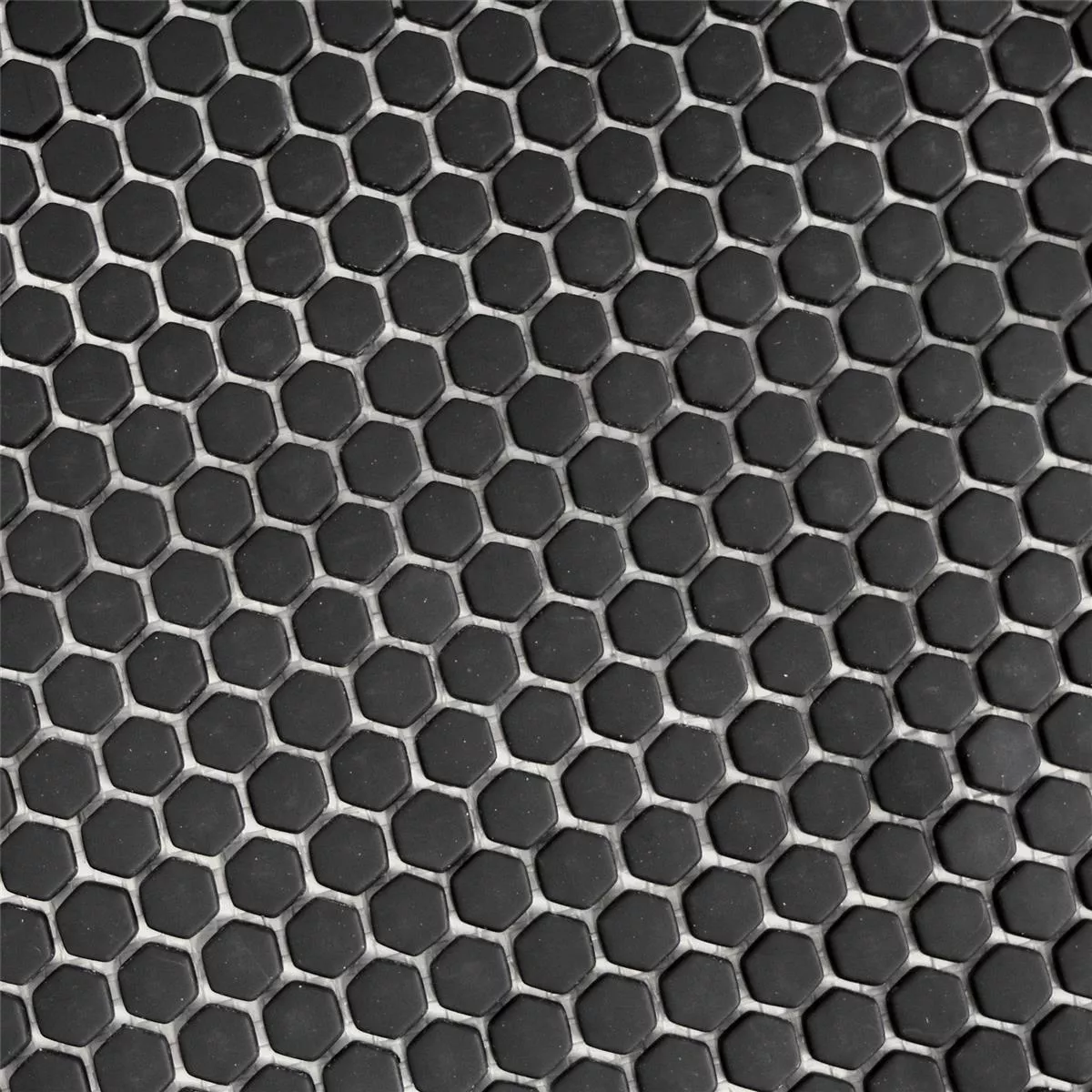 Glass Mosaic Tiles Kassandra Hexagon Black Mat