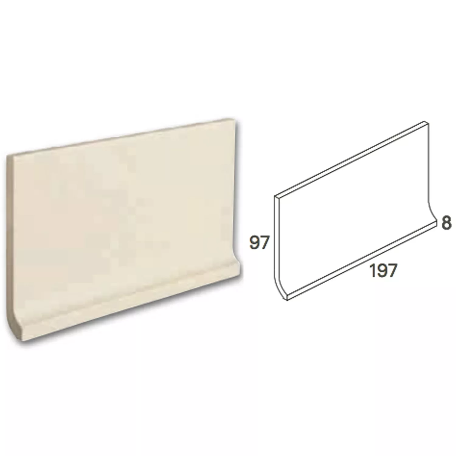Zaoblený Sokl Jemnozrnný Dlaždice Antracitová 20x10cm Zaoblený Sokl Jemnozrnný Dlaždice Antracitová 20x10cm