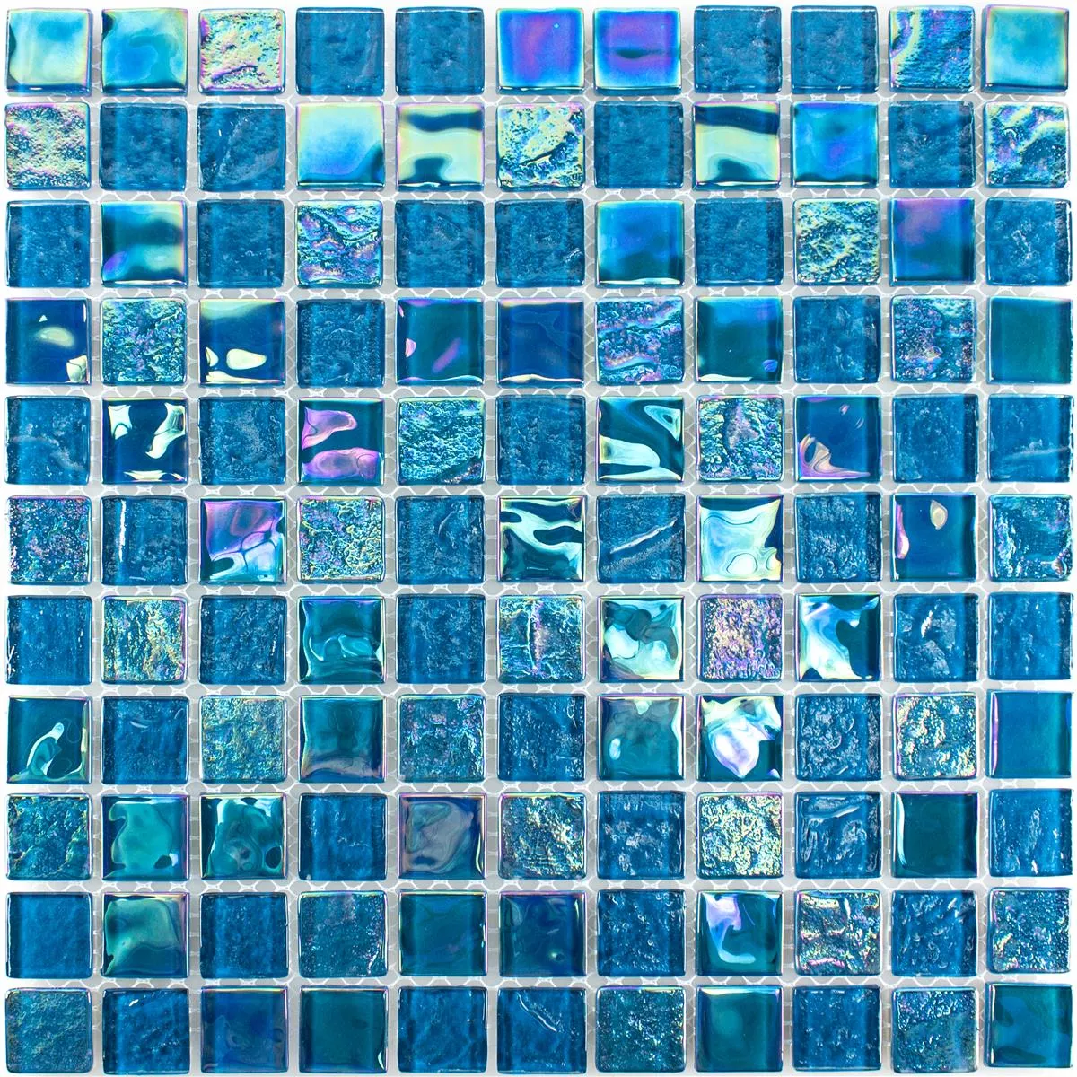 Mosaico de Cristal Azulejos Efecto Nacarado Carlos Azul 23