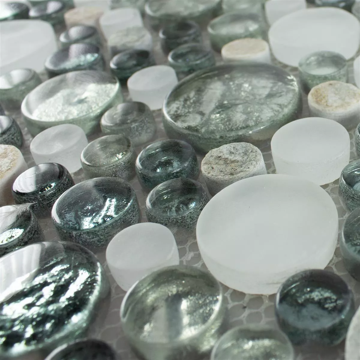 Szkło Kamień Naturalny Mozaika Stonewater Szary Niebieski Mix