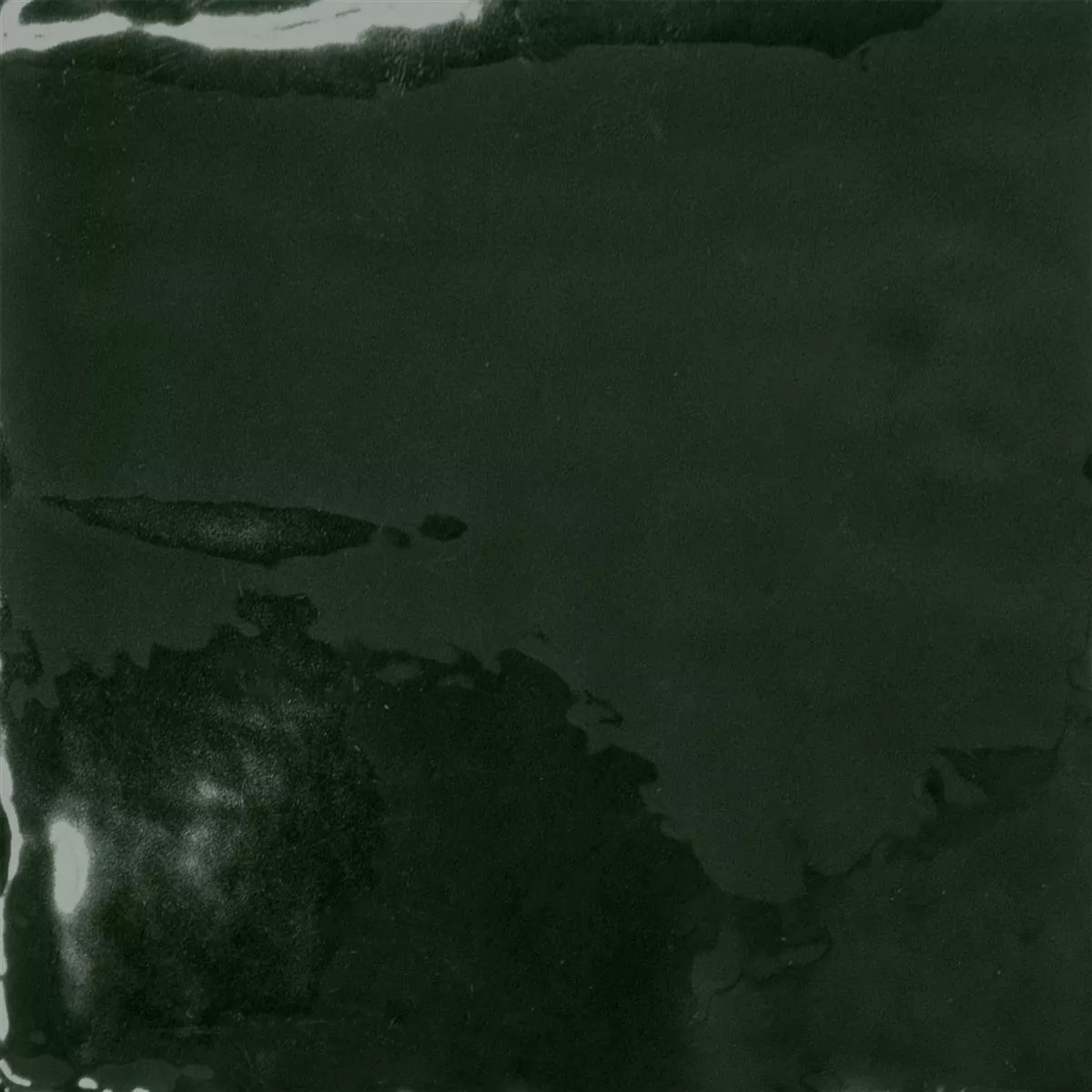 Muster von Wandfliesen Tamaris Eloy Glänzend Gewellt Dunkelgrün 13x13cm