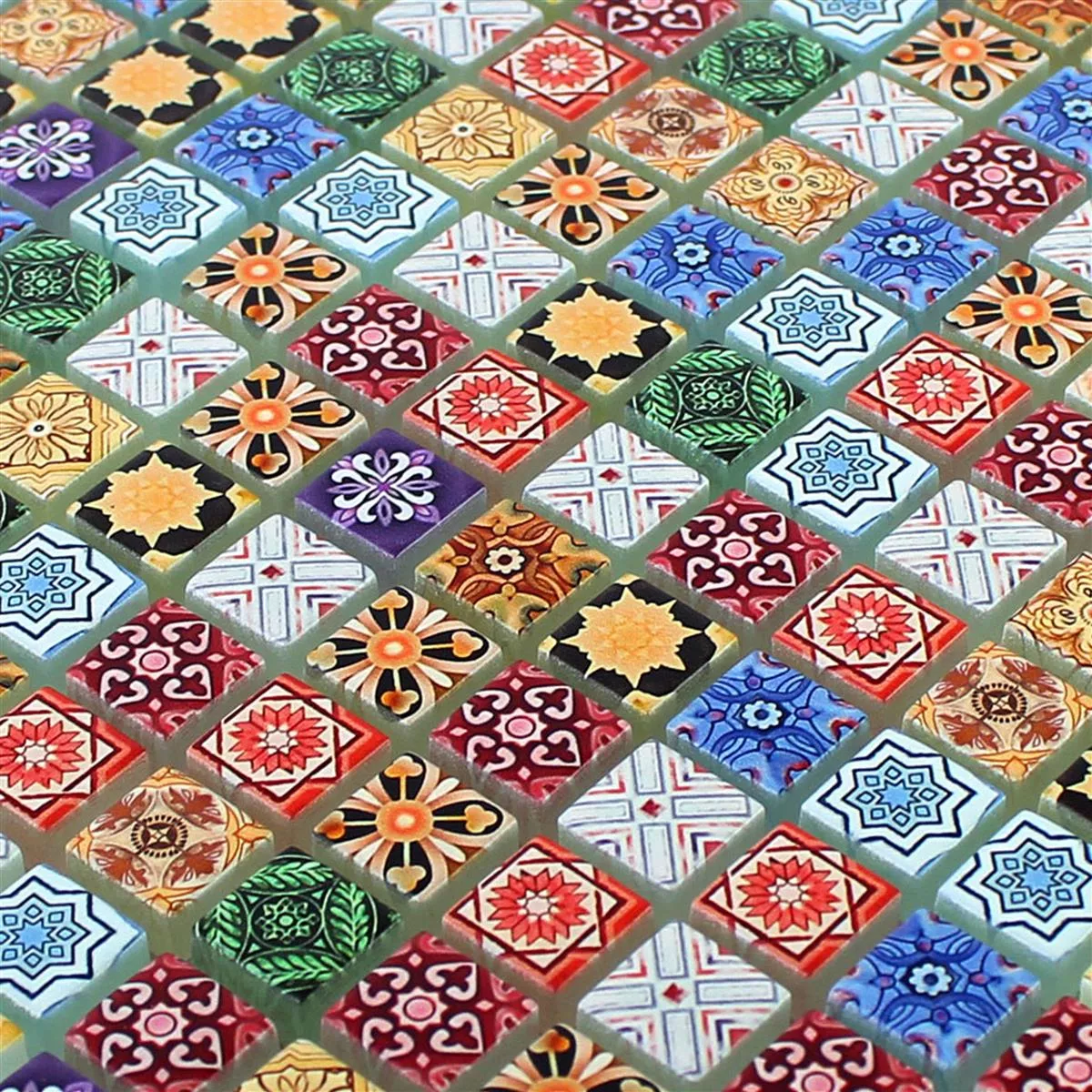 Skleněná Mozaika Dlaždice Marrakech Pestrobarevná