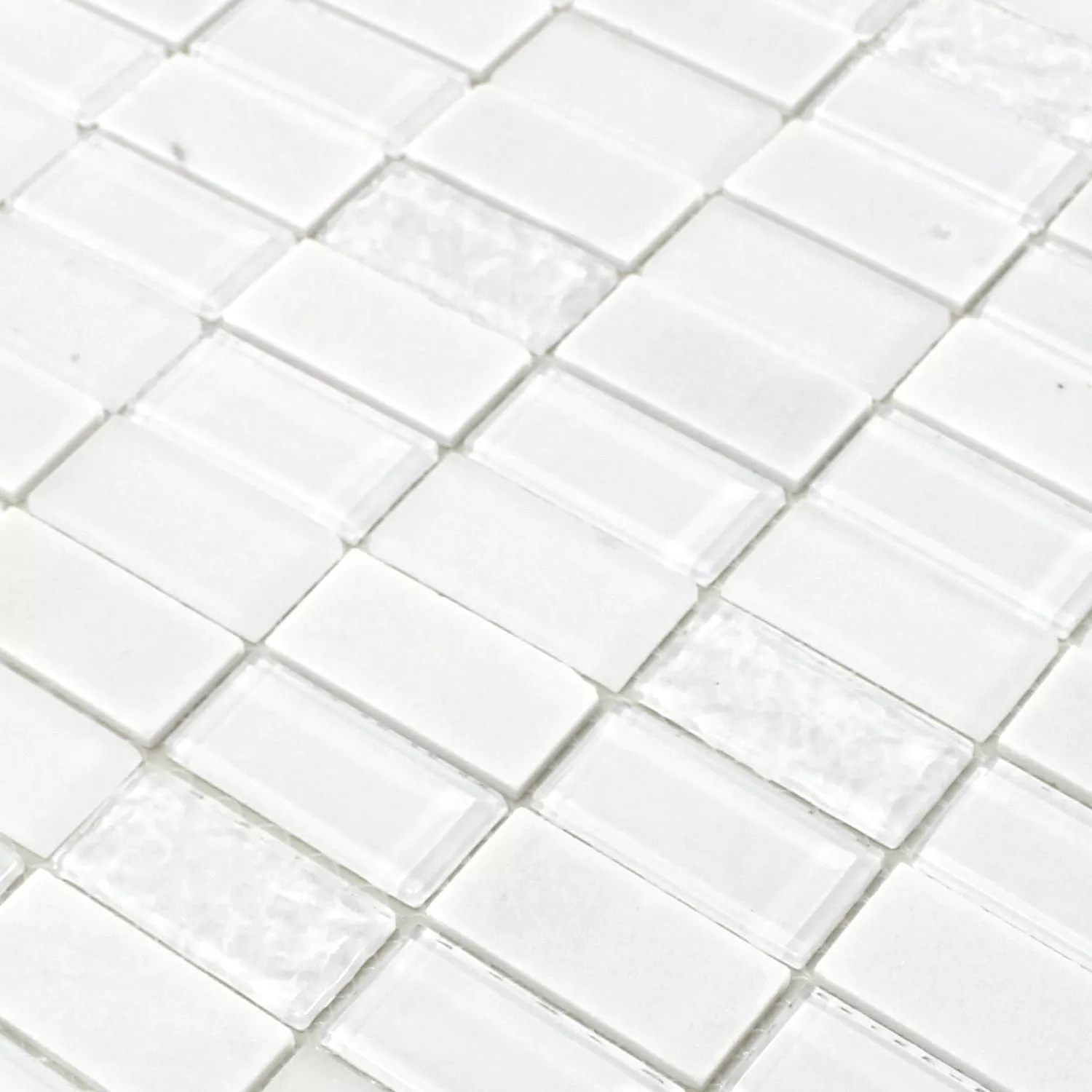Próbka Samoprzylepny Mozaika Kamień Naturalny Szkło Mix Biały Polerowany