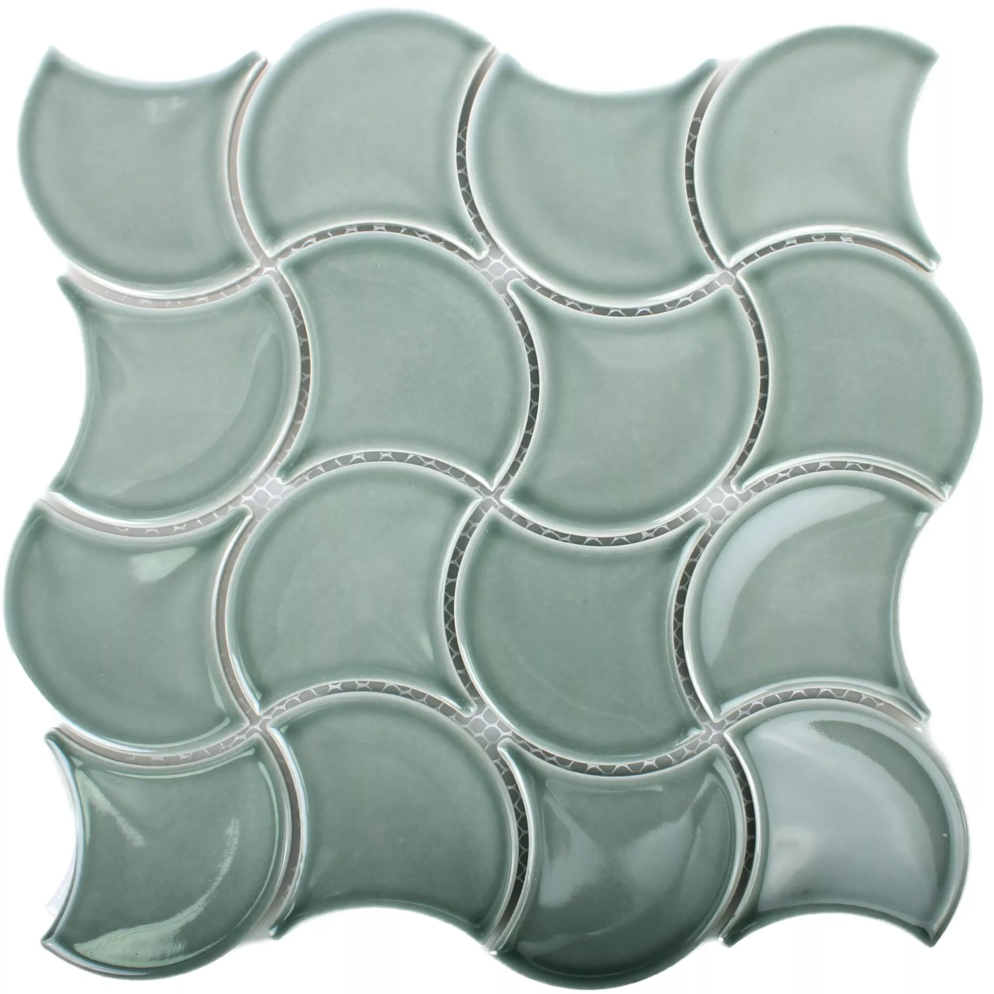 Mønster fra Keramikk Mosaikkfliser Toledo Bølge Grønn
