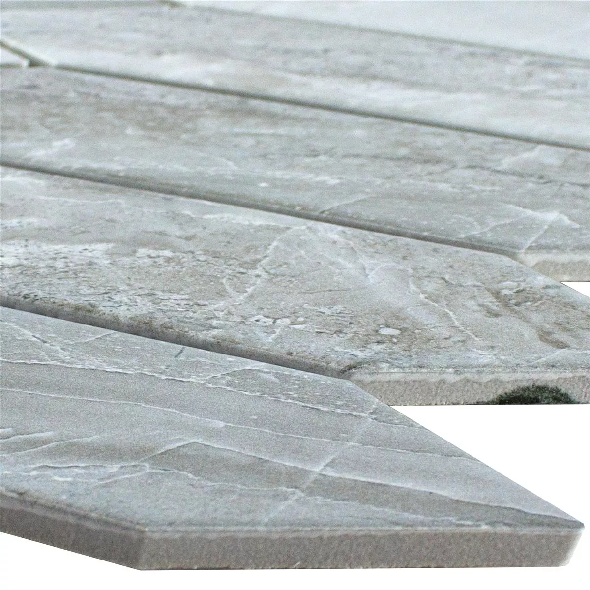 Céramique Mosaïque Carrelage Dorris Picket Pierre Optique Gris Clair Céramique Mosaïque Carrelage Dorris Picket Pierre Optique Gris Clair