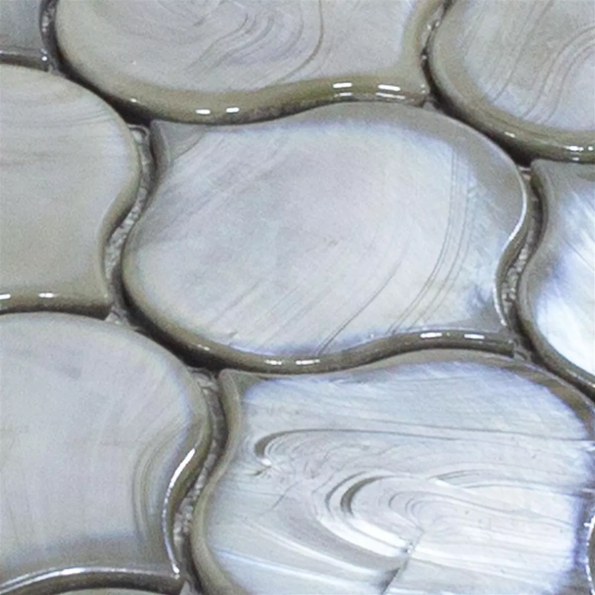 Muster von Glasmosaik Fliesen Andalucia Arabesque Grau