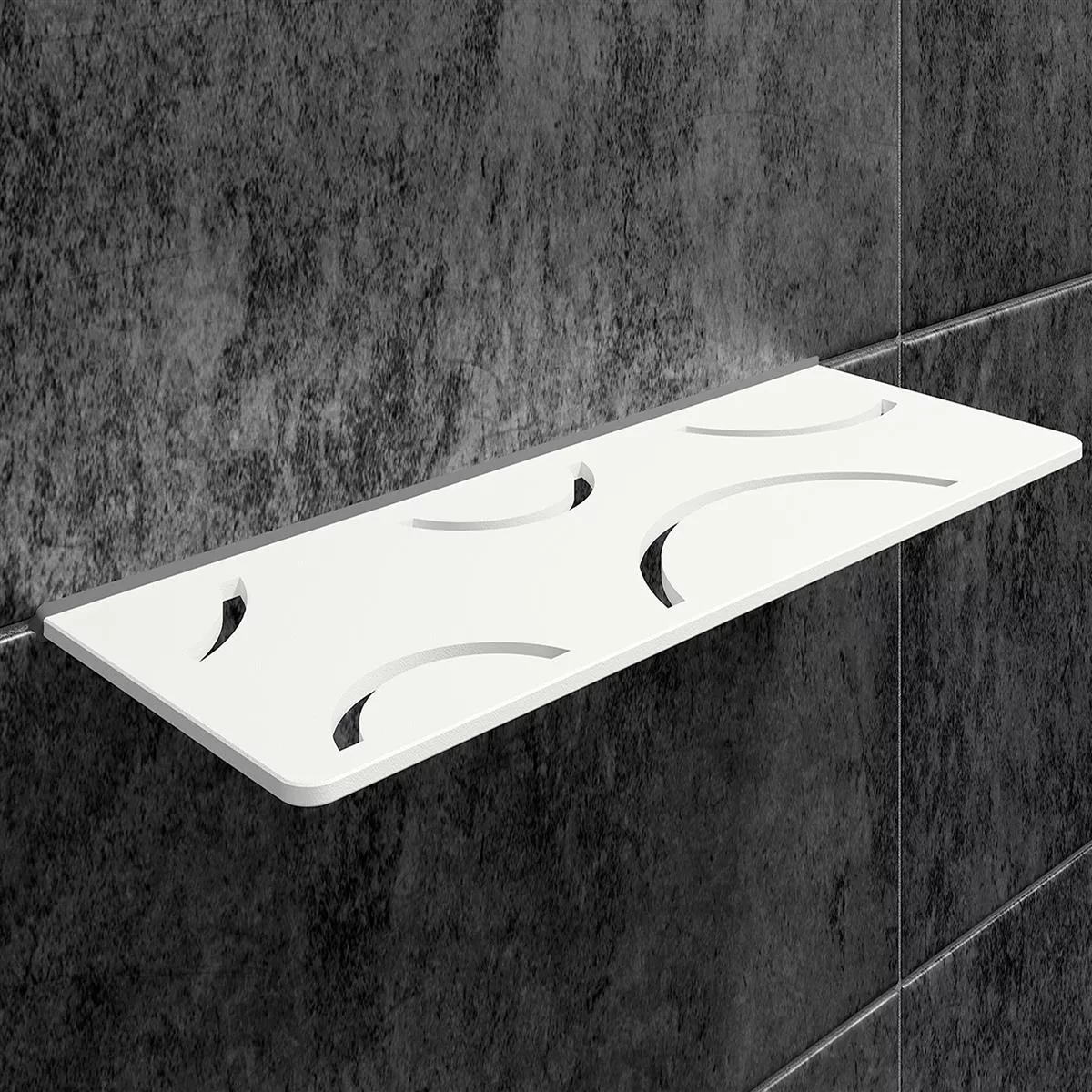 Półka prysznicowa półka ścienna Schlüter prostokąt 30x11,5cm Curve biała
