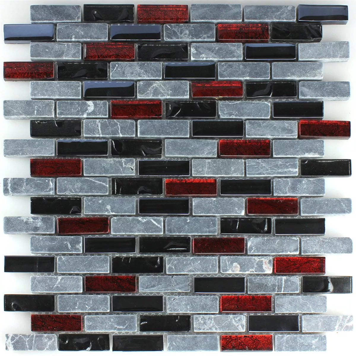 Padrão de Azulejo Mosaico Vidro Mármore Pedra Natural Preto Mix