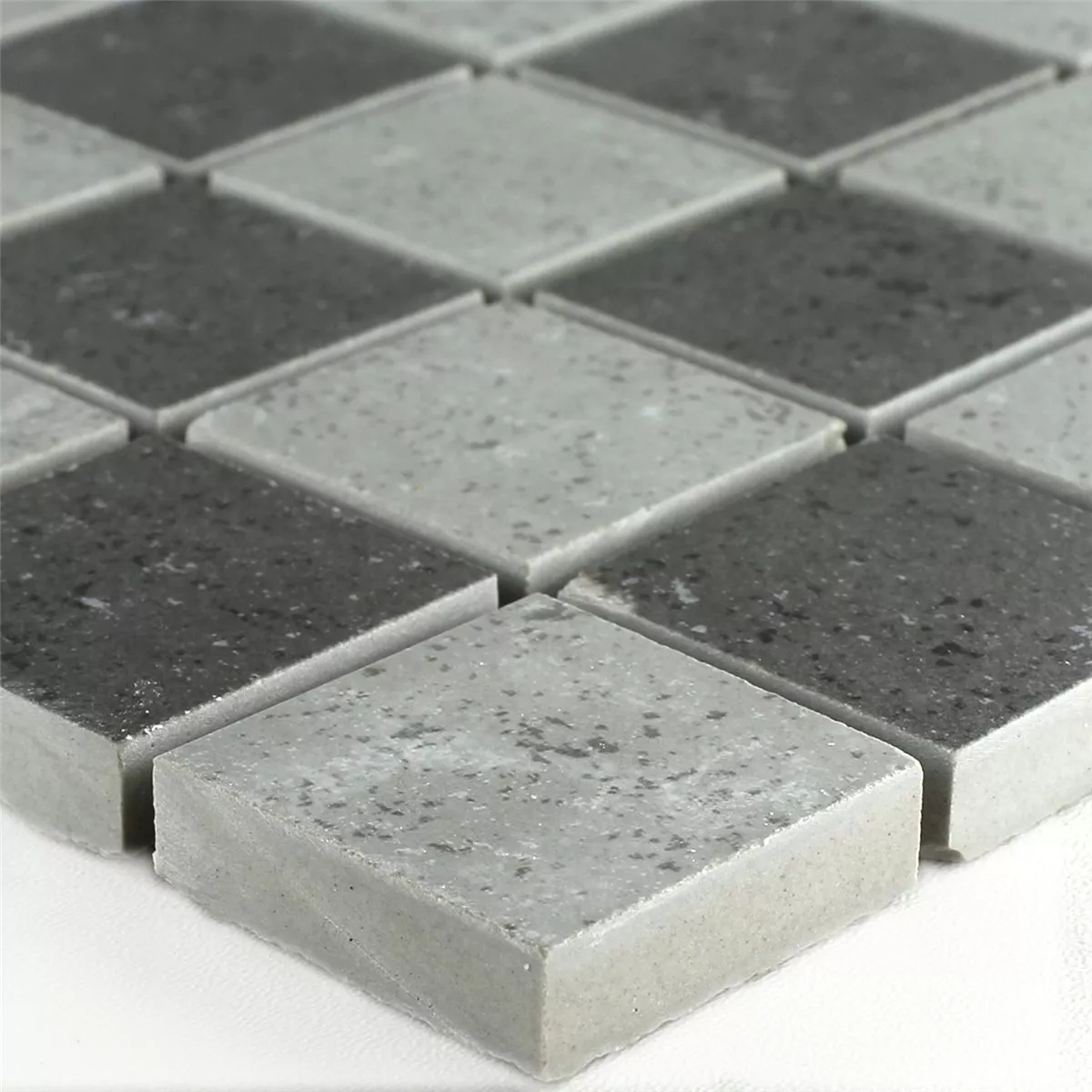 Mosaic Tiles Chess Board Grey Mat