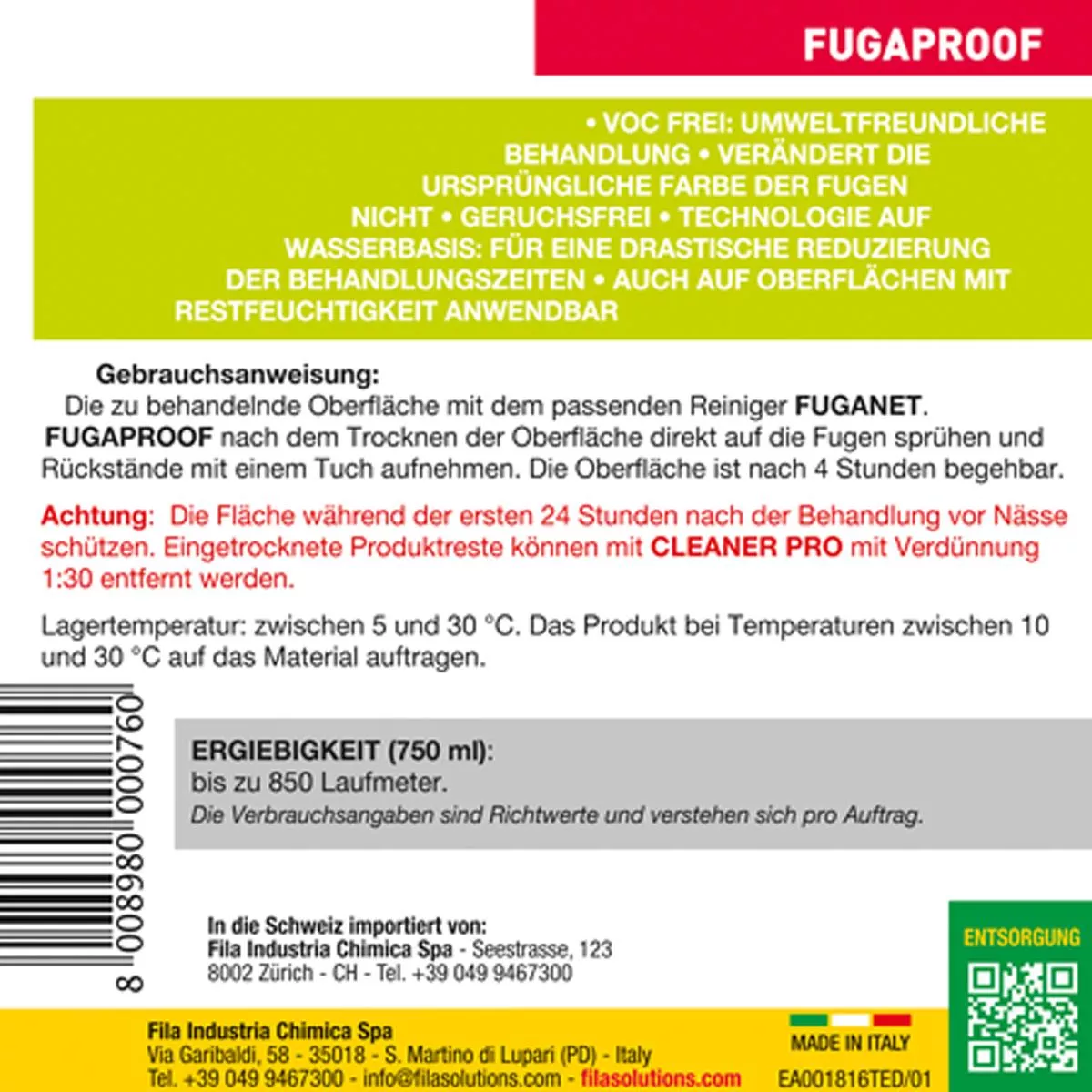 Fila FUGAPROOF fogskydd 750 ml