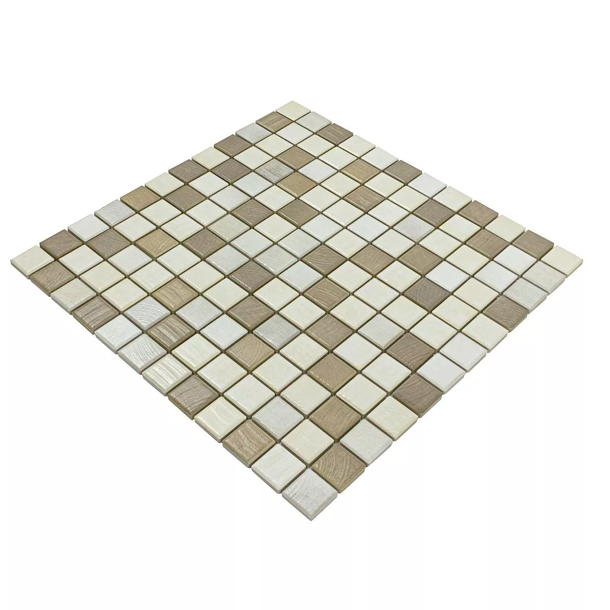 Ceramica Mosaico Piastrelle Luminara Legno Ottica Marrone Beige