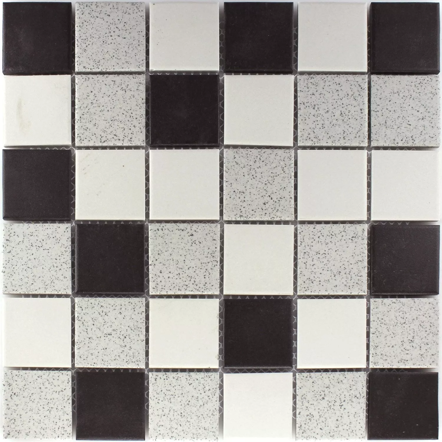 Sample Mosaic Tiles Ceramic Black Grey Mix Mat