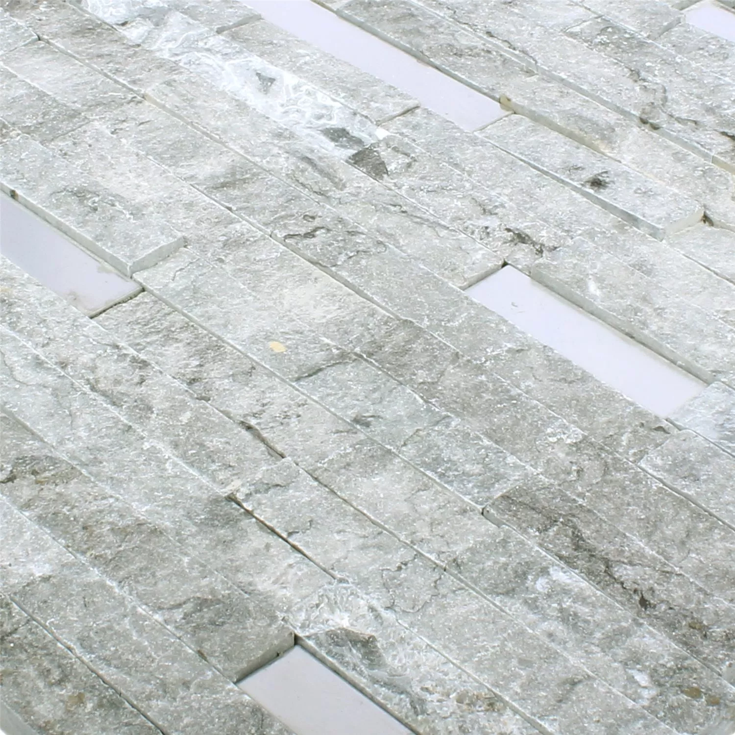 Mozaik Pločice Deepstone Prirodni Kamen Čelik Siva 3D